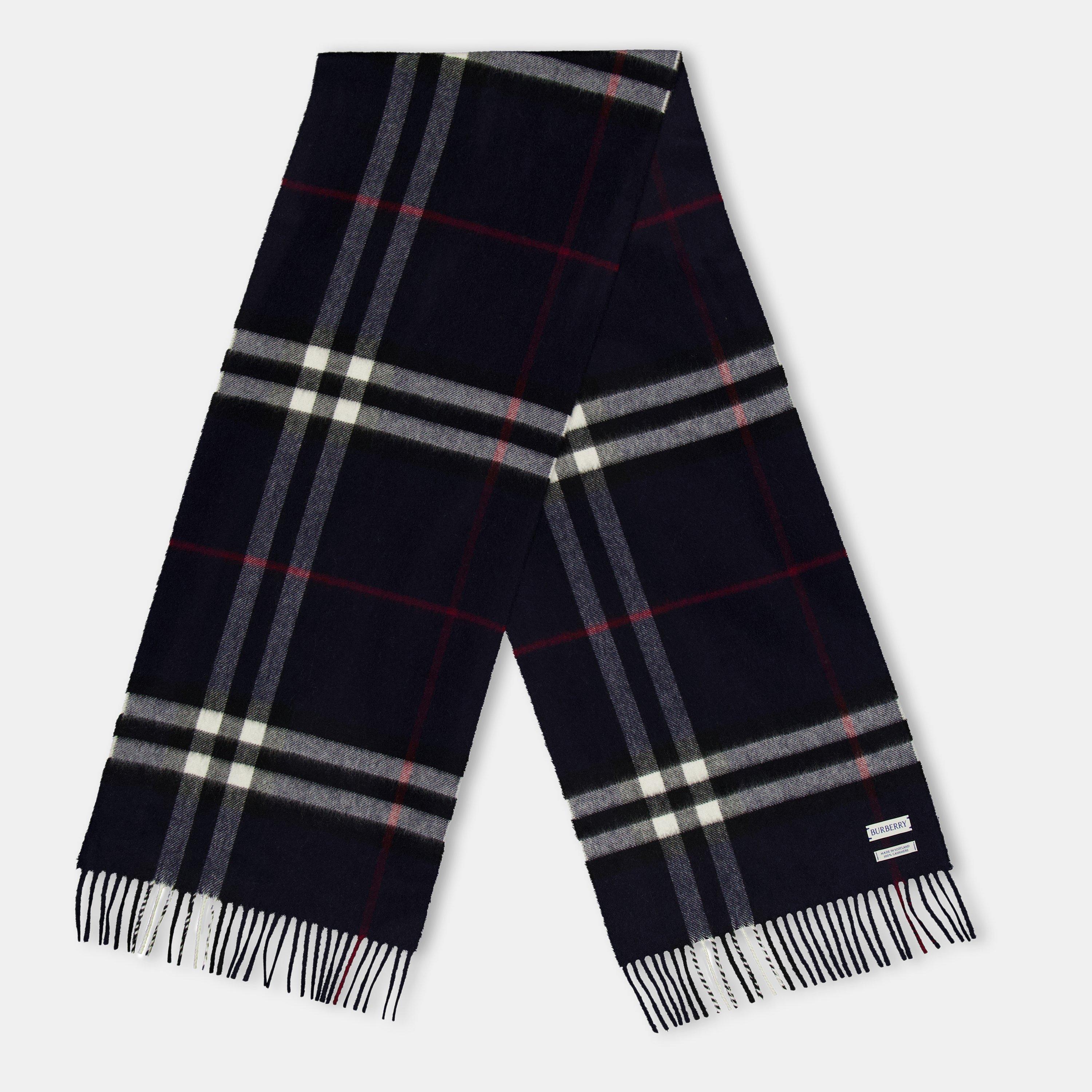 Burberry Men's Check Pattern Knitted Scarf