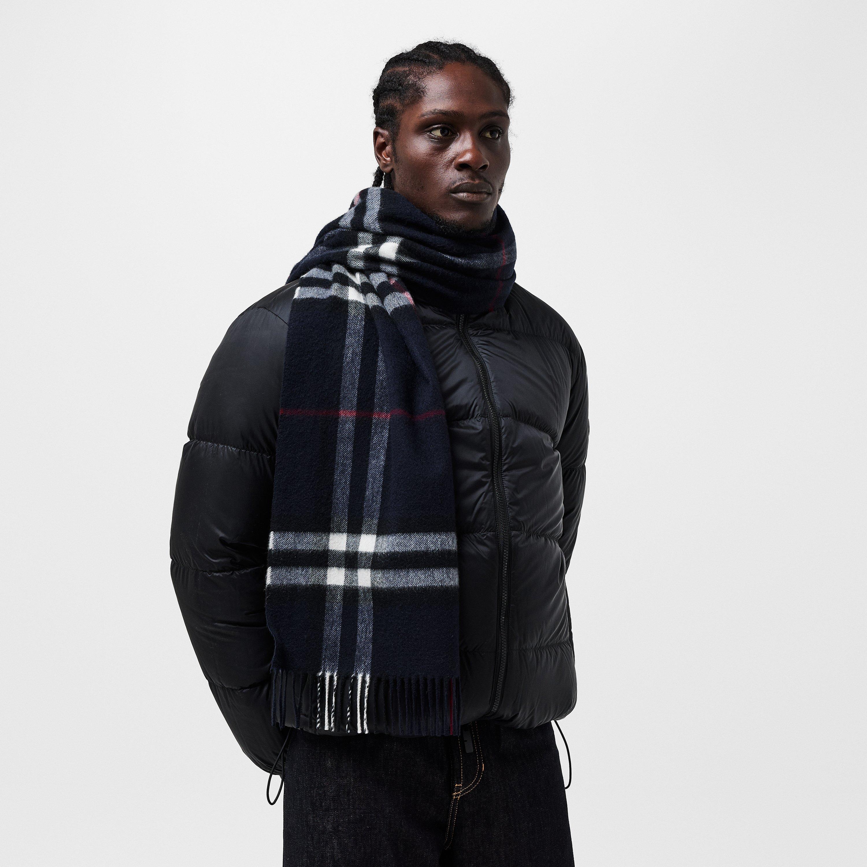 Ink - Burberry - Men's Check Pattern Knitted Scarf - 3