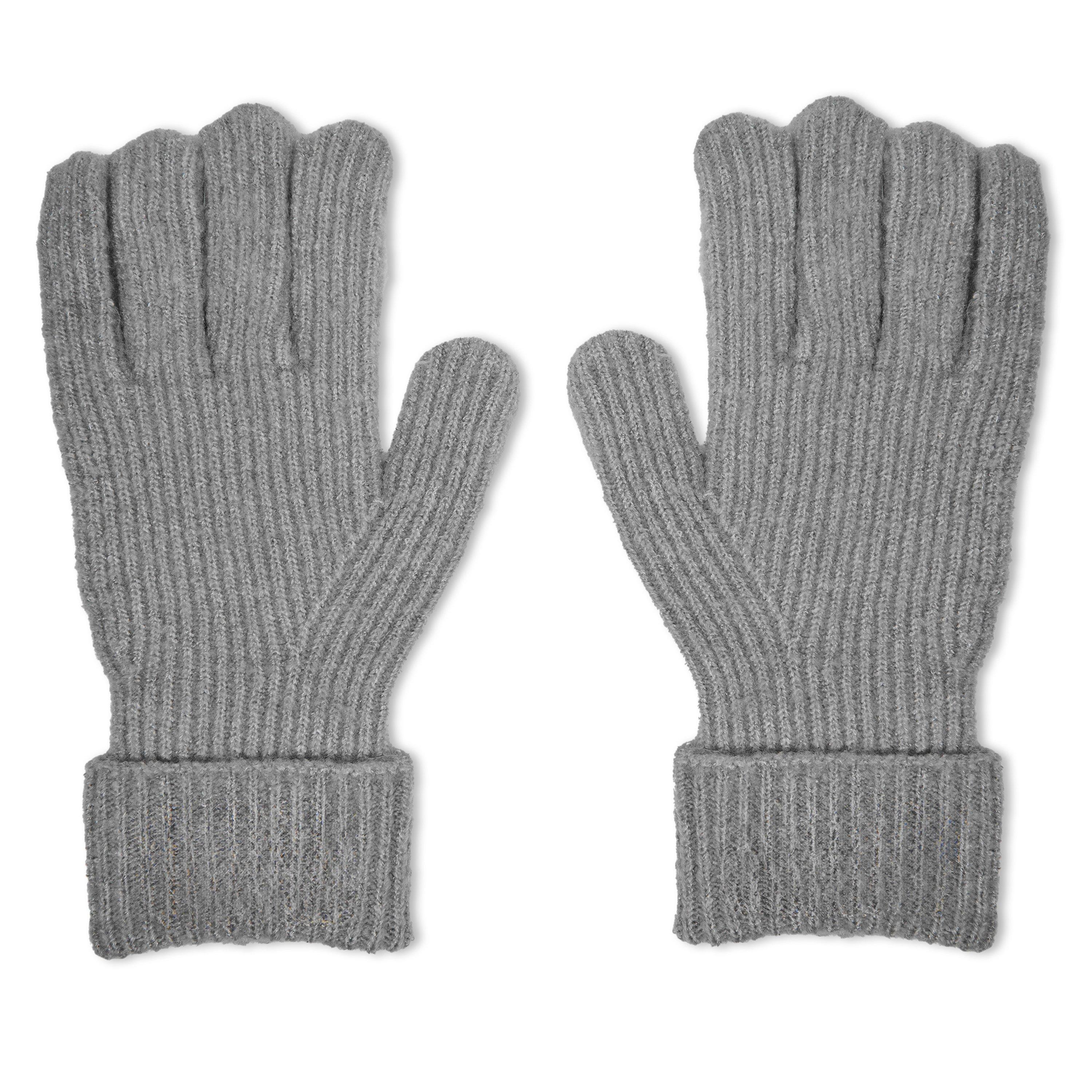 Grey Marl - Jack Wills - Adults Knitted Fleece Gloves - 2