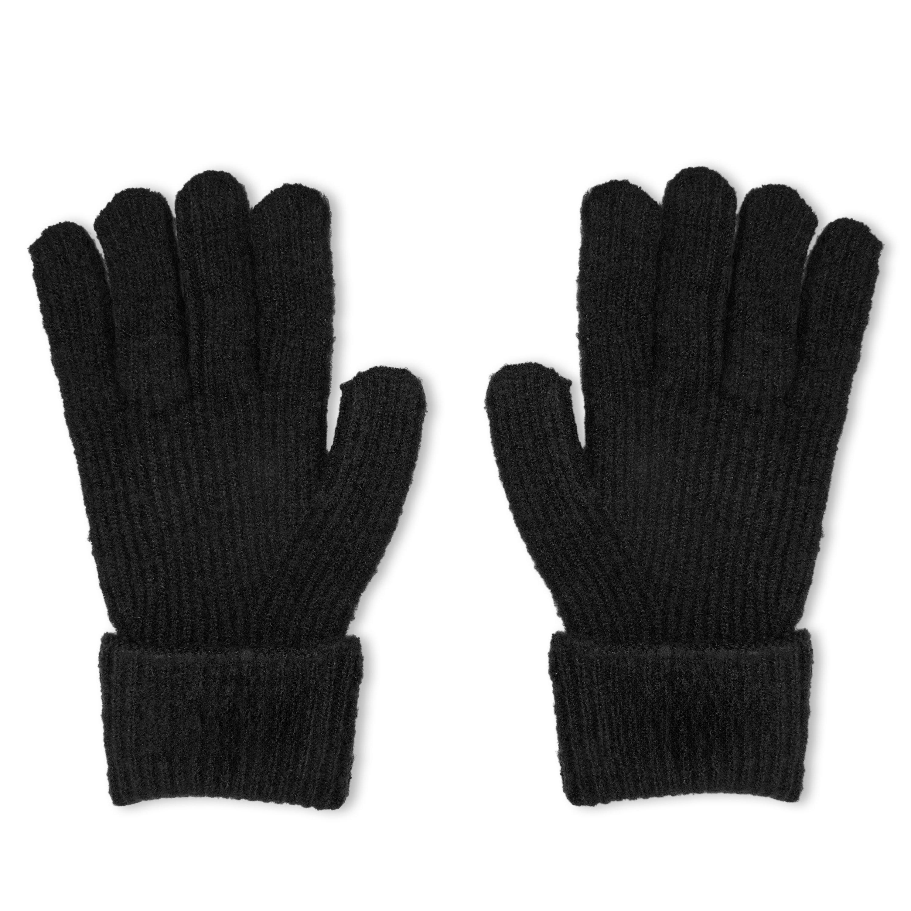 Black - Jack Wills - Adults Knitted Fleece Gloves - 2