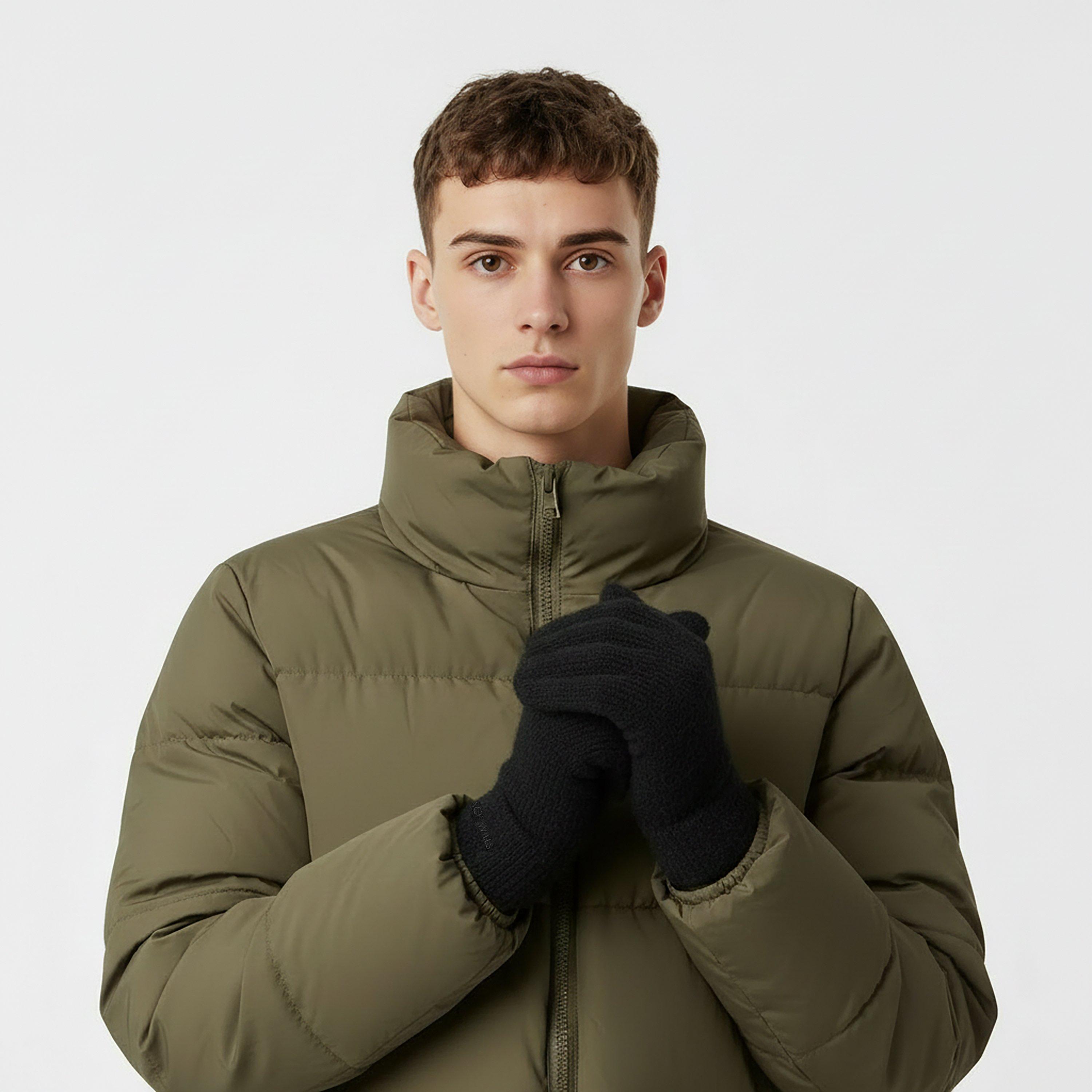 Black - Jack Wills - Adults Knitted Fleece Gloves - 3