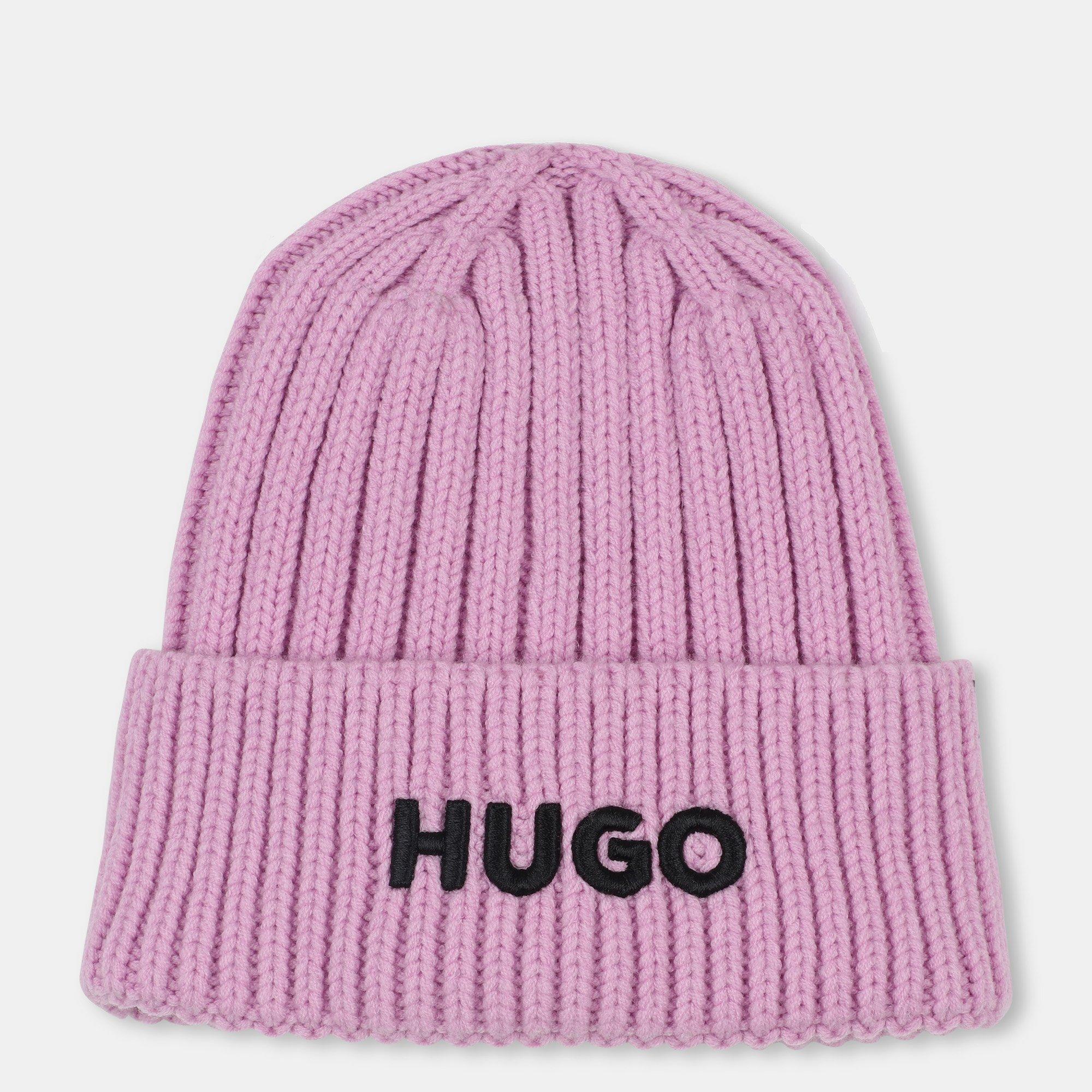 Hugo Kids' Knitted Beanie - Violet 911