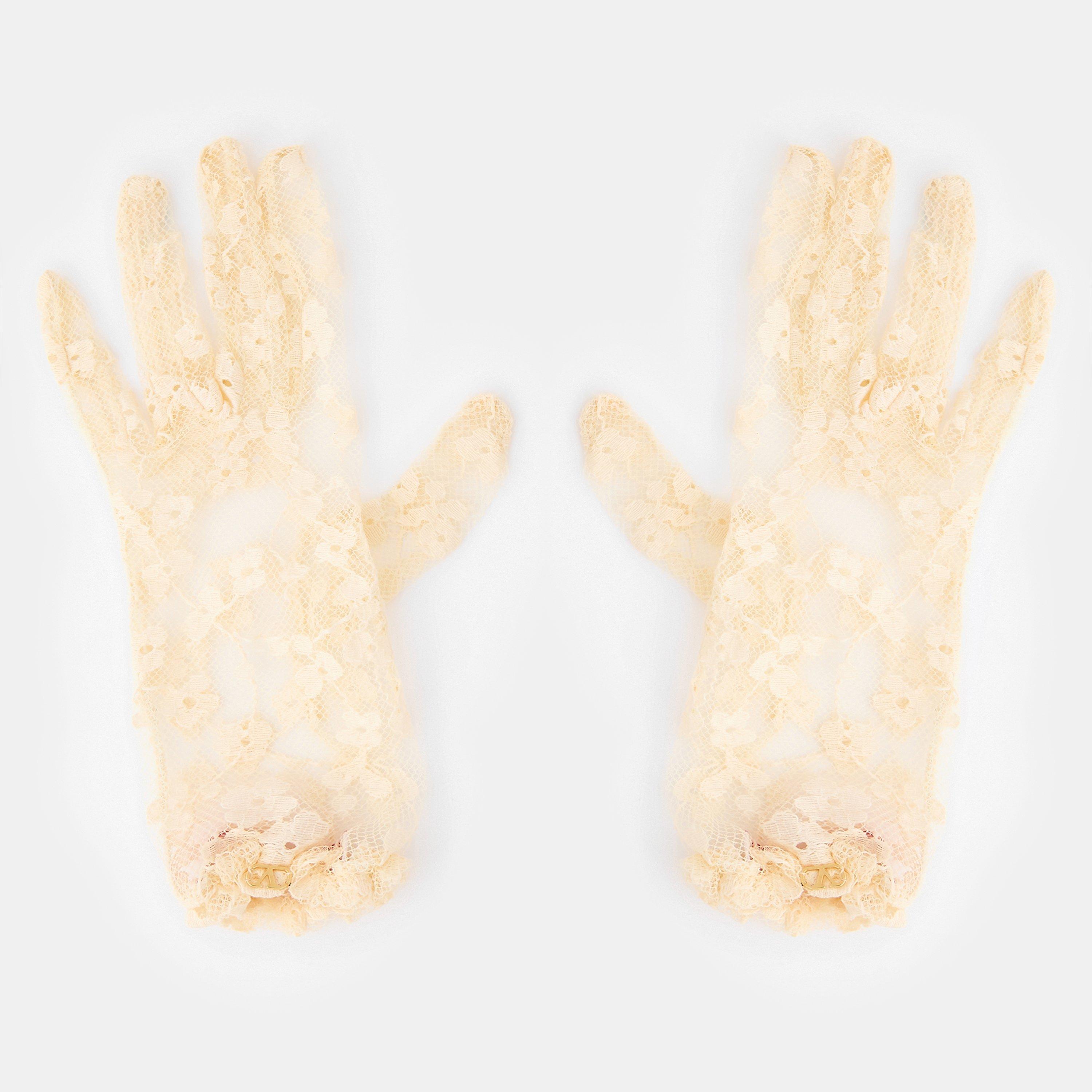 Valentino Garavani Women's Lace Knitted Gloves