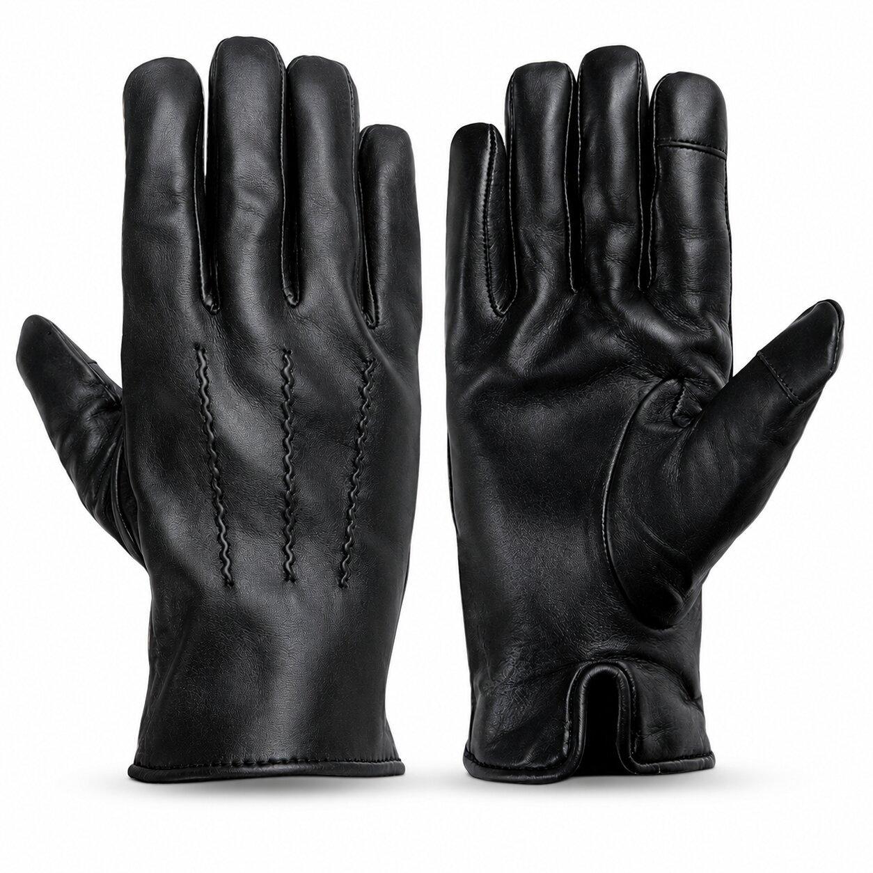 Black - Pretty Green - Mens Leather Glove - 1
