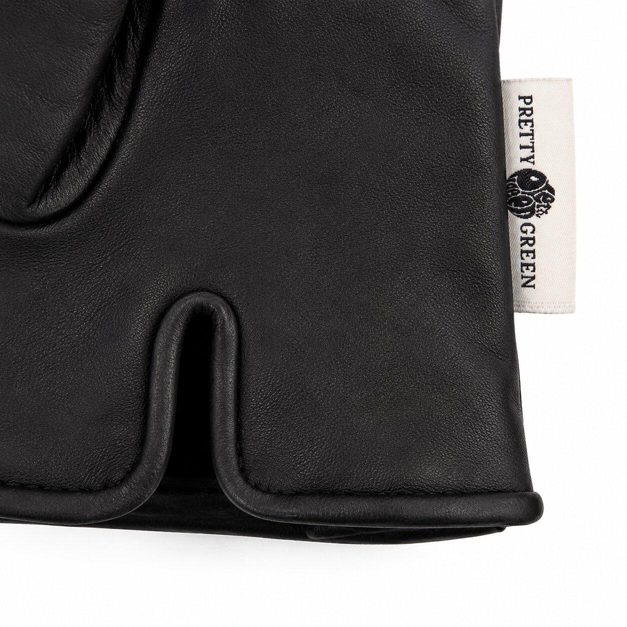 Black - Pretty Green - Mens Leather Glove - 4