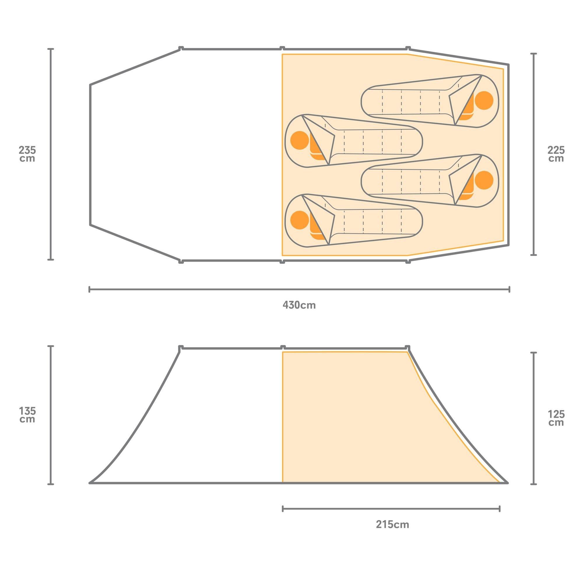 Alpine Green - Regatta - Montegra 4 Person Tent - 12