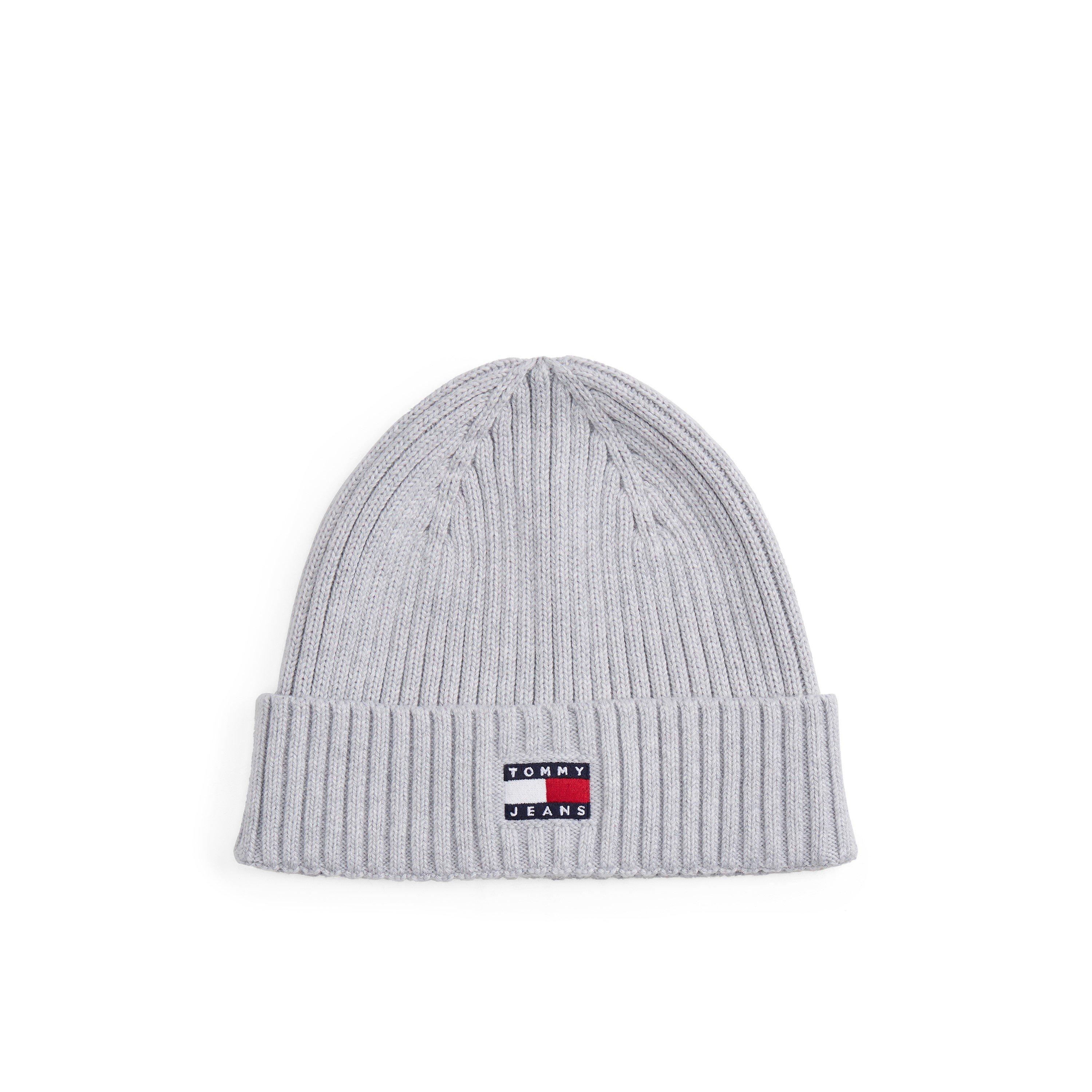 Tommy Jeans Women's Flag Ribbed Knit Beanie - Grey