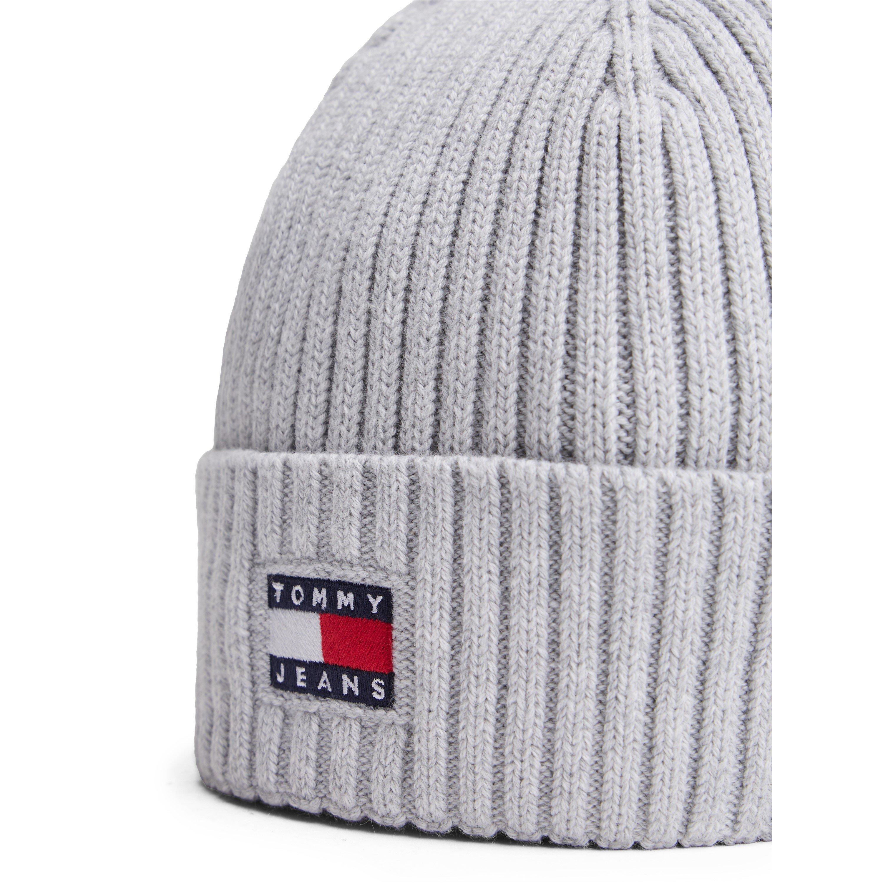 Grey - Tommy Jeans - Women's Flag Ribbed Knit Beanie - 4