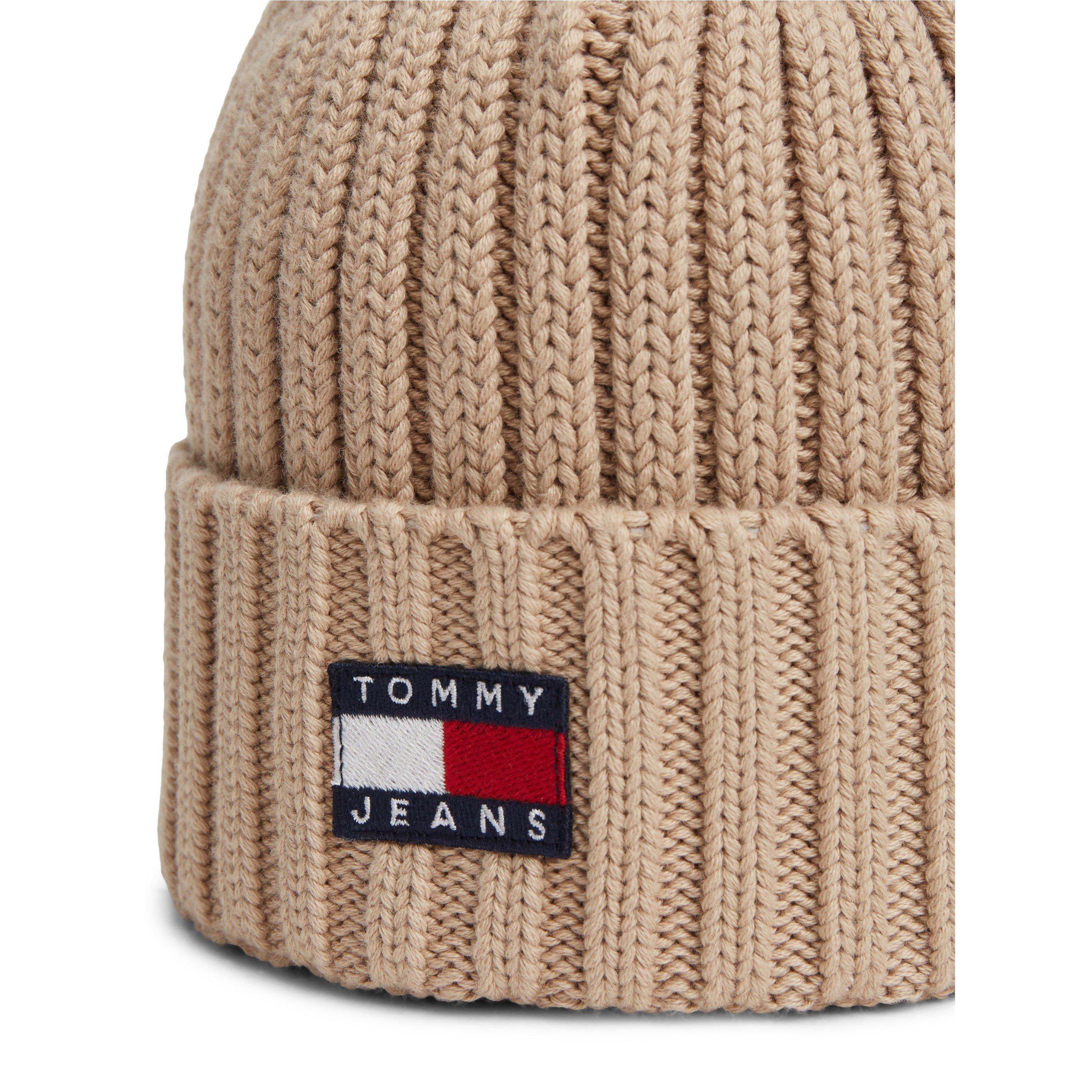 White Clay - Tommy Jeans - Women's Flag Ribbed Knit Beanie - 2