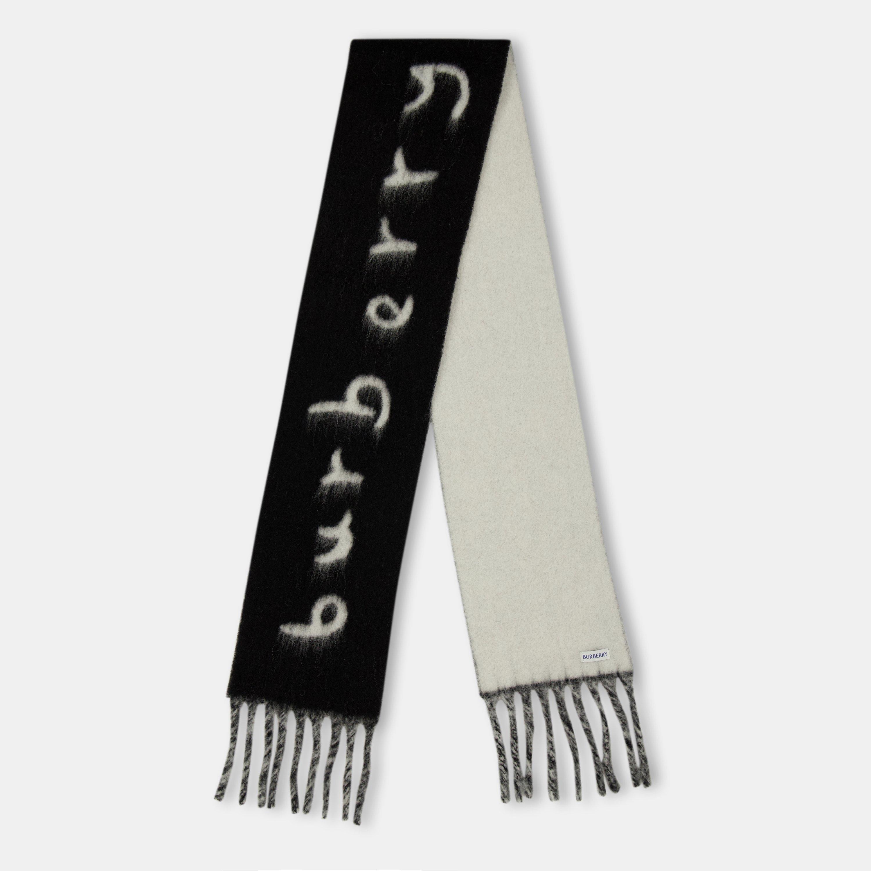 Burberry Women's Burb Text Soft Knitted Scarf - Black