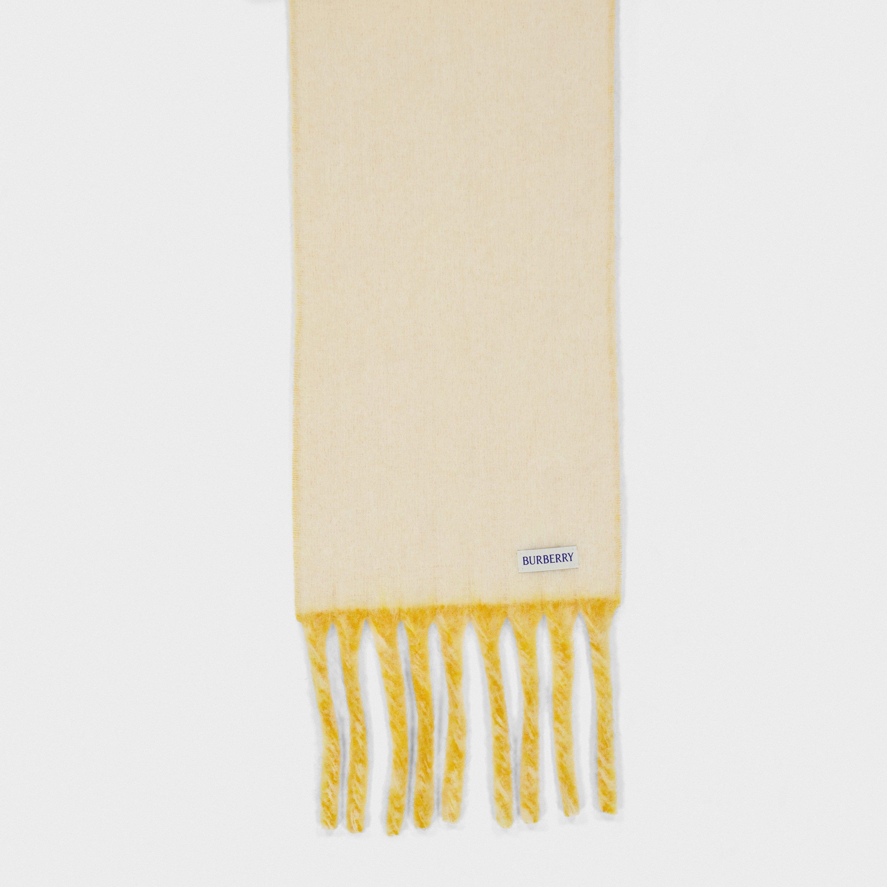 Crown Yellow - Burberry - Women's Burb Text Soft Knitted Scarf - 2