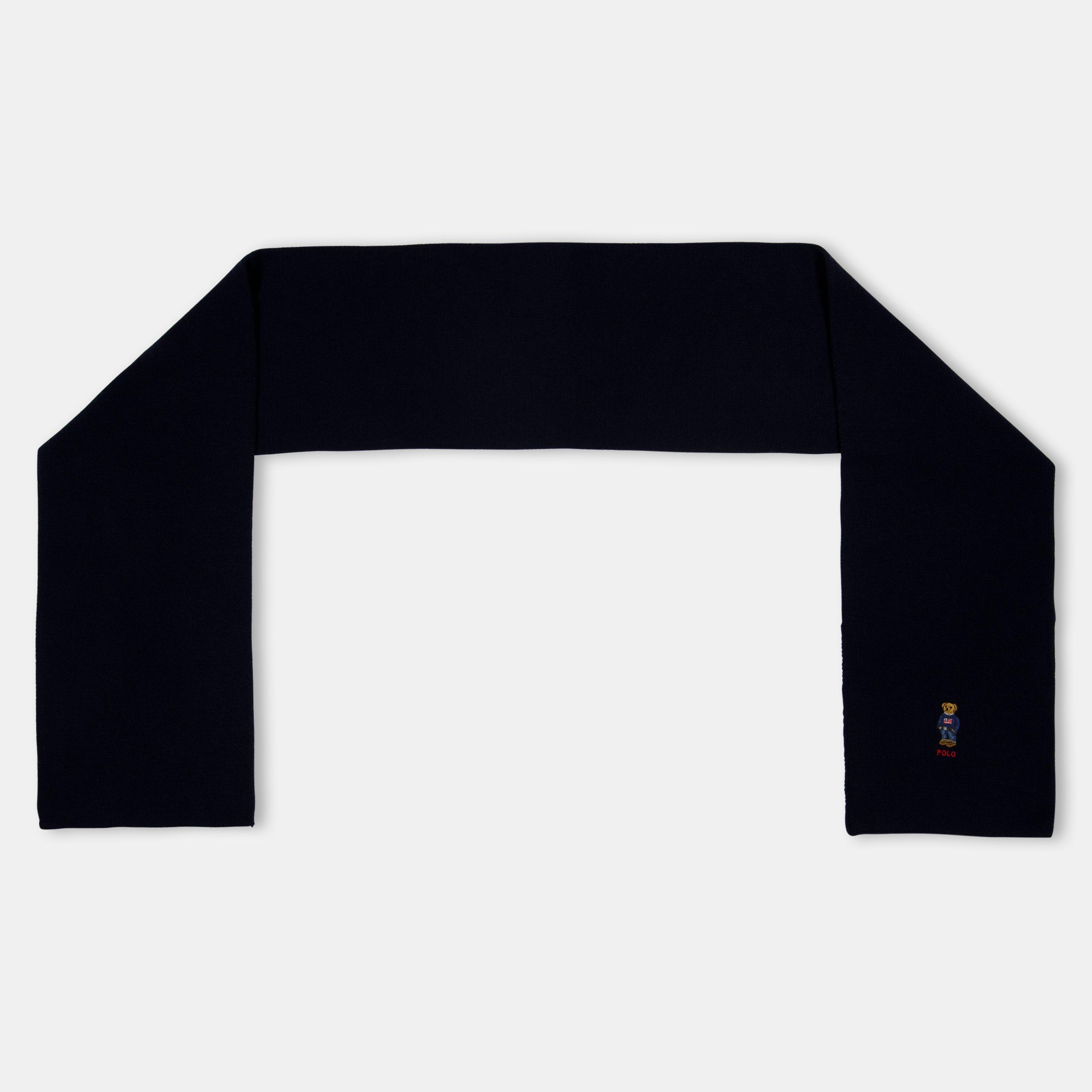 Hunter Navy - Polo Ralph Lauren - Men's Wool Blend Bear Scarf and Beanie Gift Box Winter Set - 2