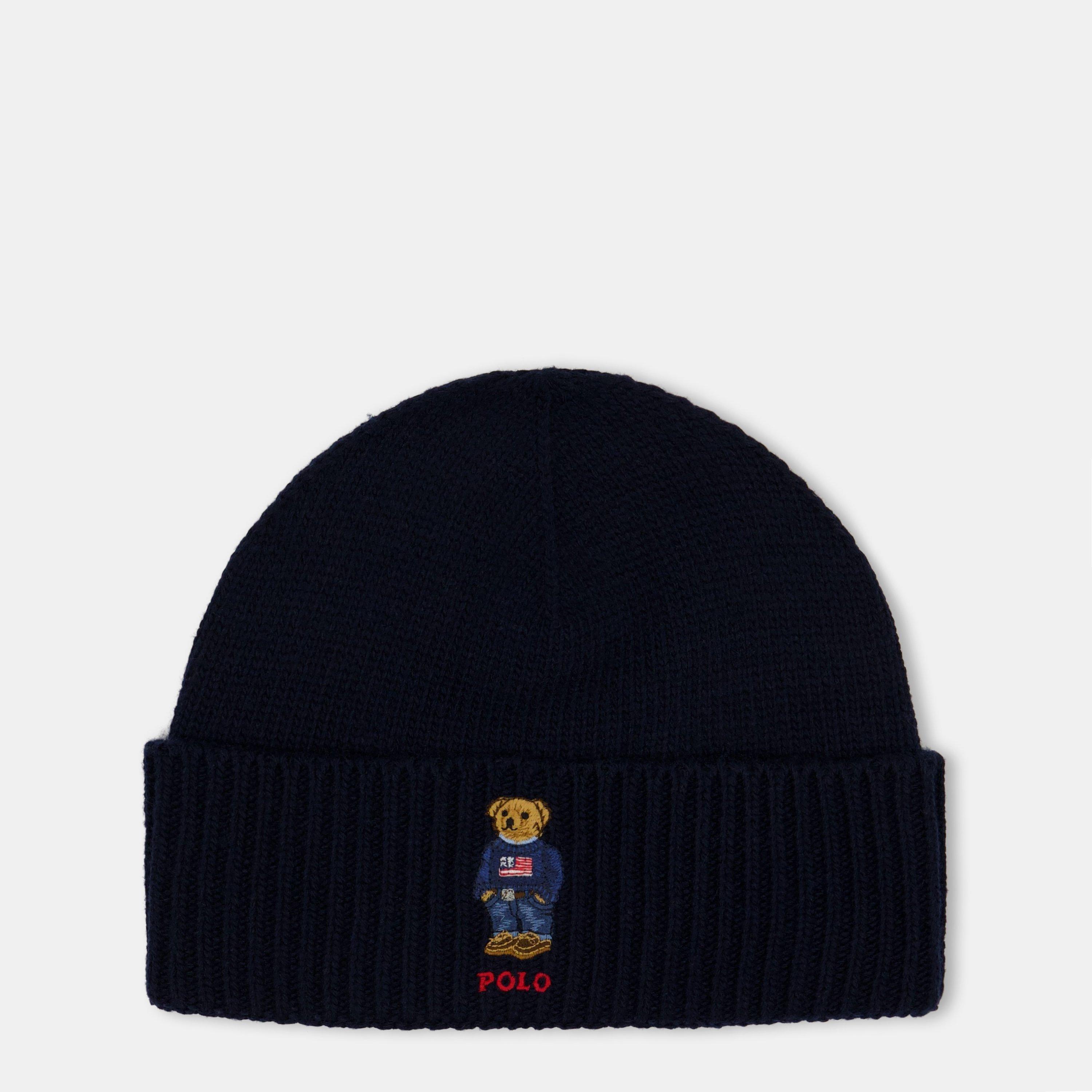 Hunter Navy - Polo Ralph Lauren - Men's Wool Blend Bear Scarf and Beanie Gift Box Winter Set - 4