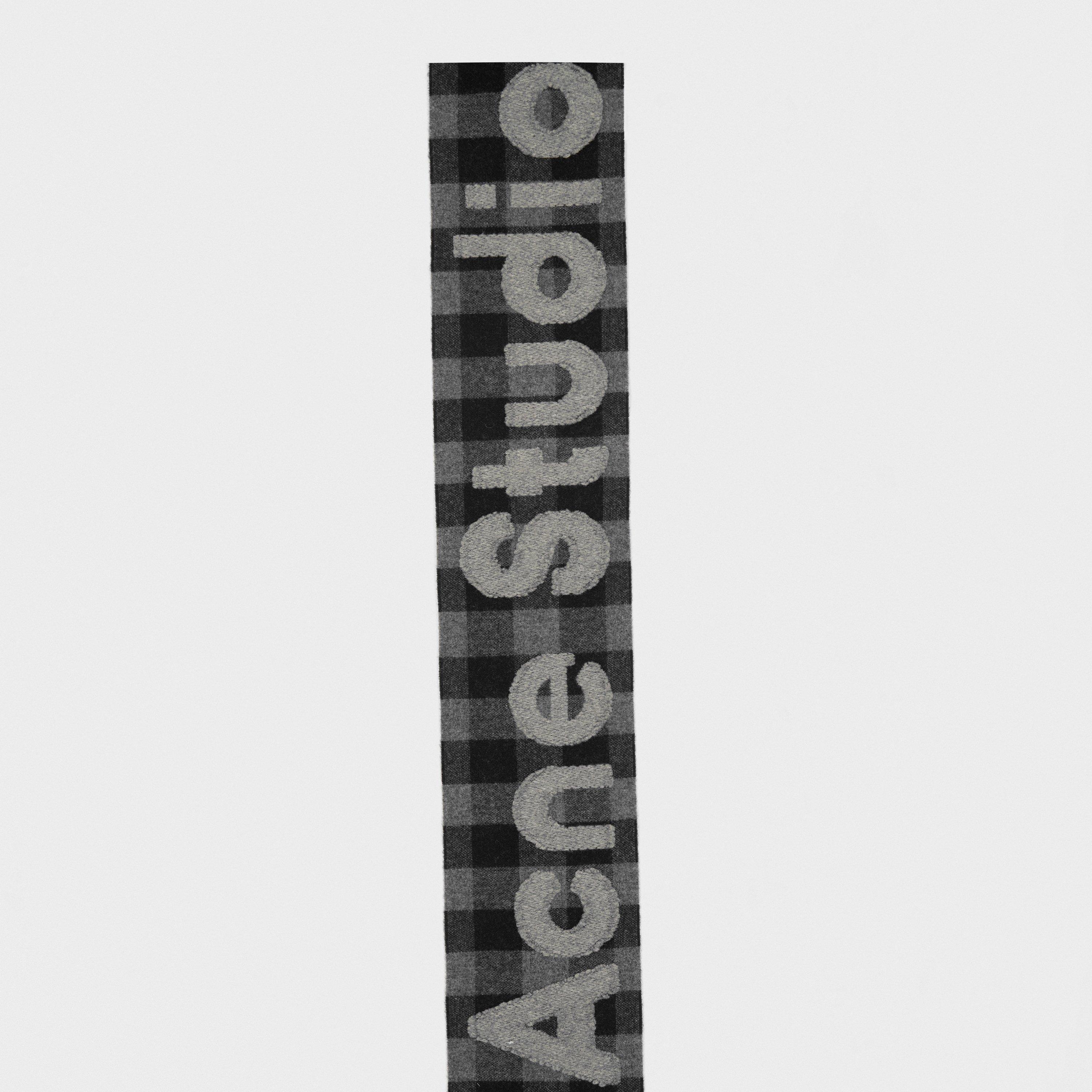 Black/Grey - Acne Studios - Men's Veda Knitted Scarf - 4