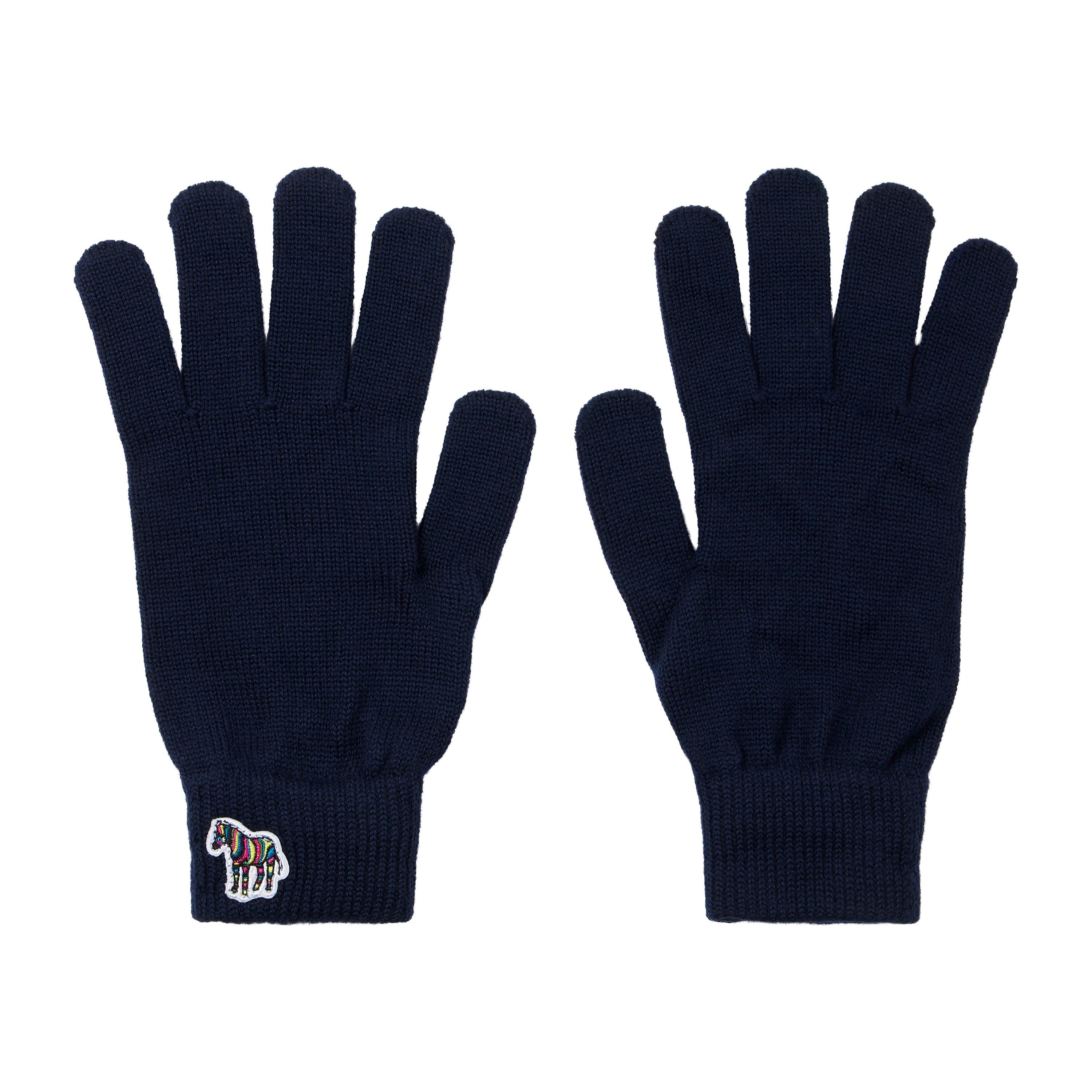 Paul Smith Zebra Wool Gloves - Blue