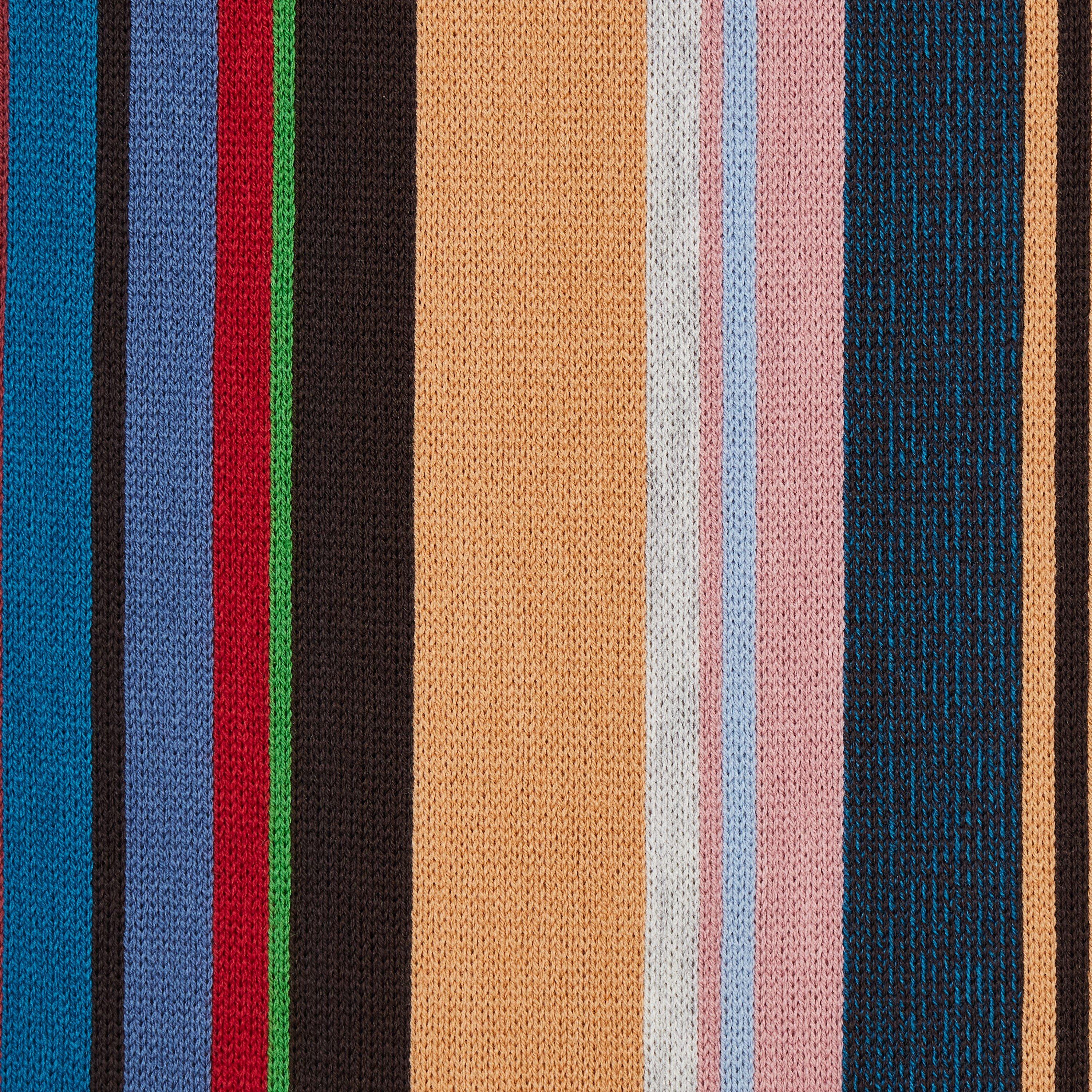 Brown - Paul Smith - Men's Twisted Stripe Wool Knitted Scarf - 3