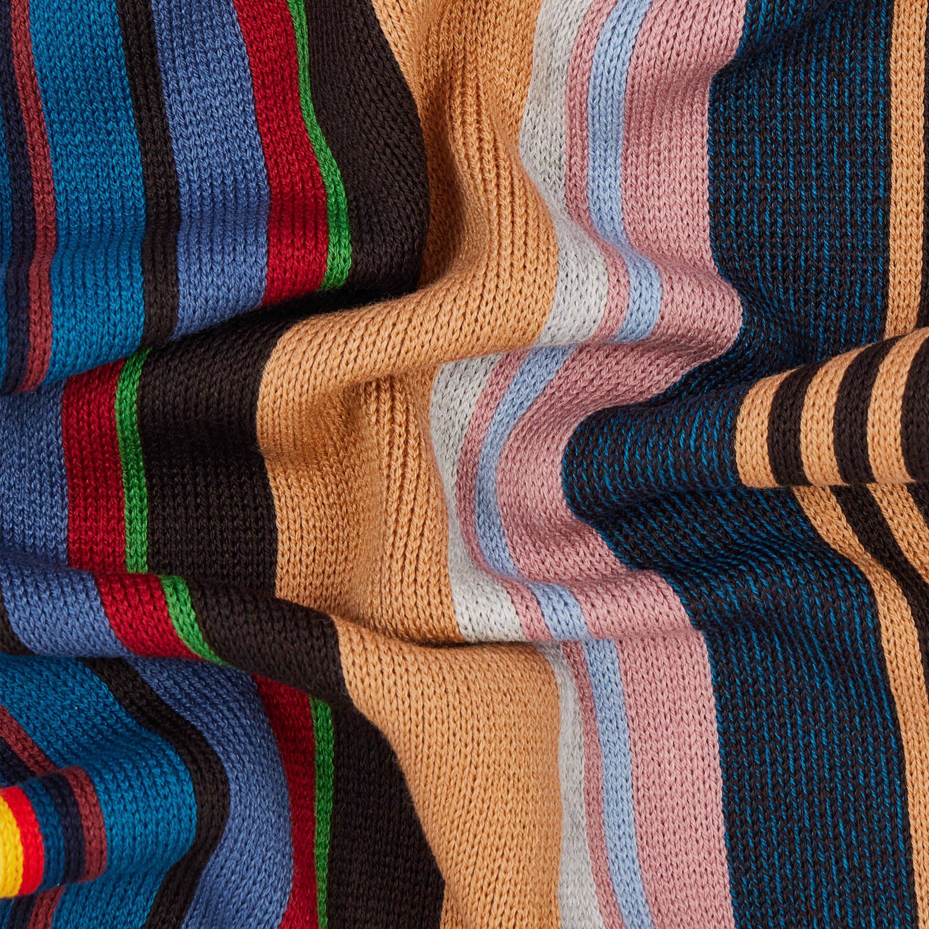 Brown - Paul Smith - Men's Twisted Stripe Wool Knitted Scarf - 4