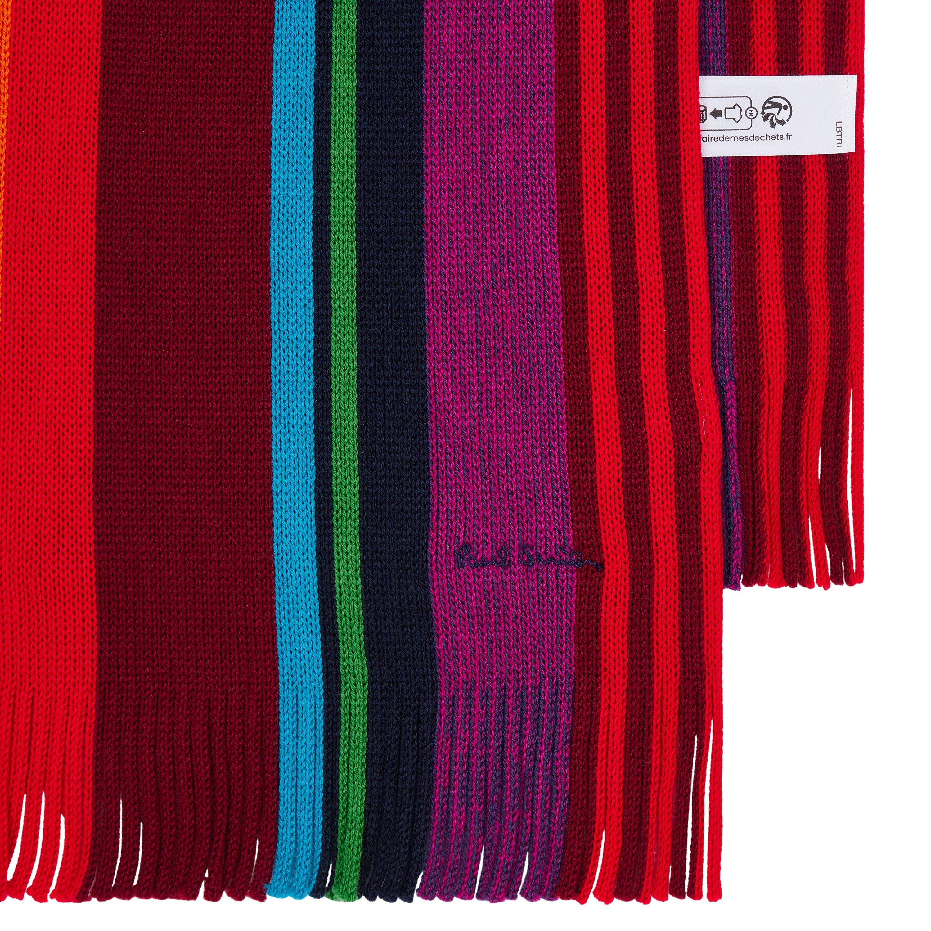 Red - Paul Smith - Men's Twisted Stripe Wool Knitted Scarf - 2