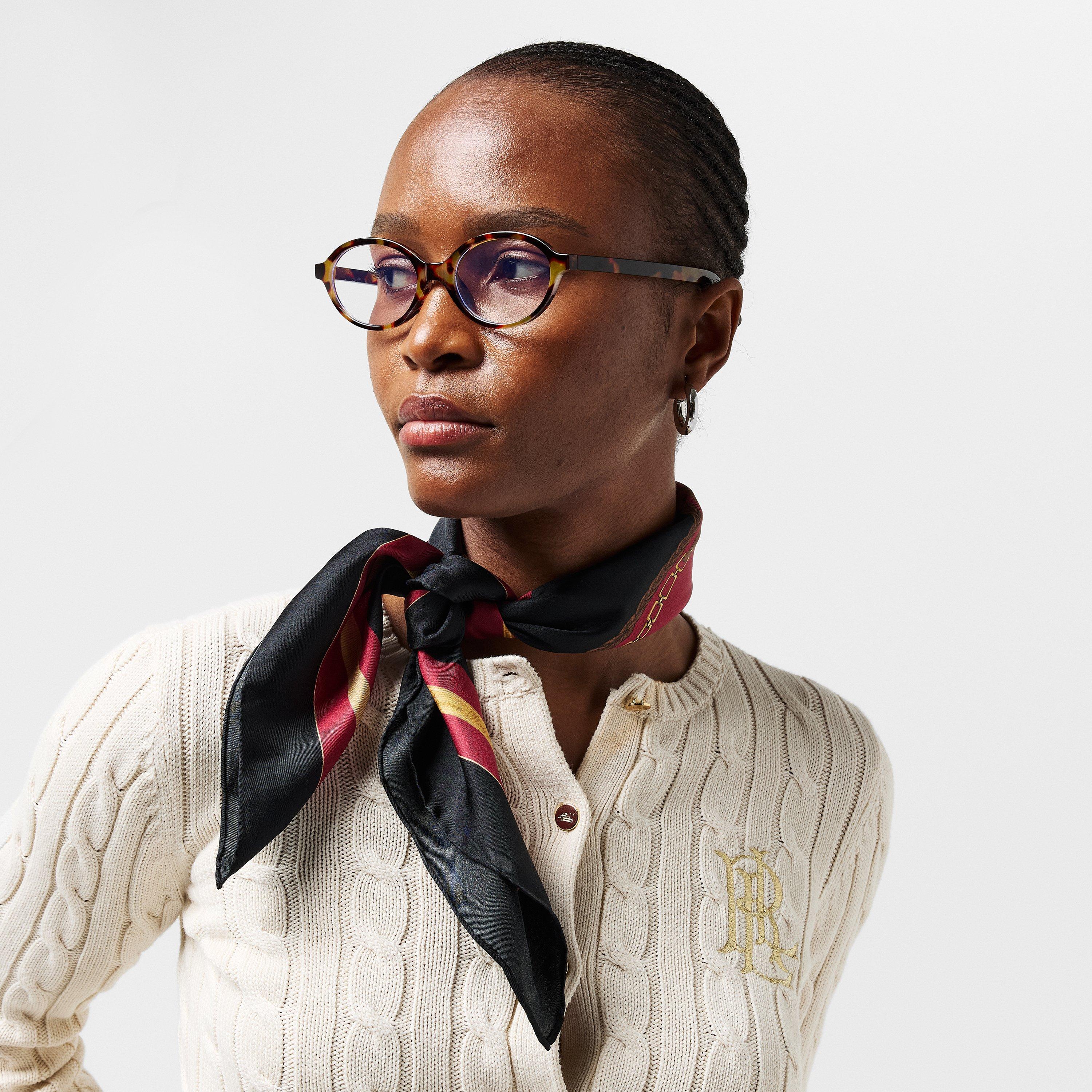 BLACK - Lauren by Ralph Lauren - Women's Leather Silk Scarf - 2