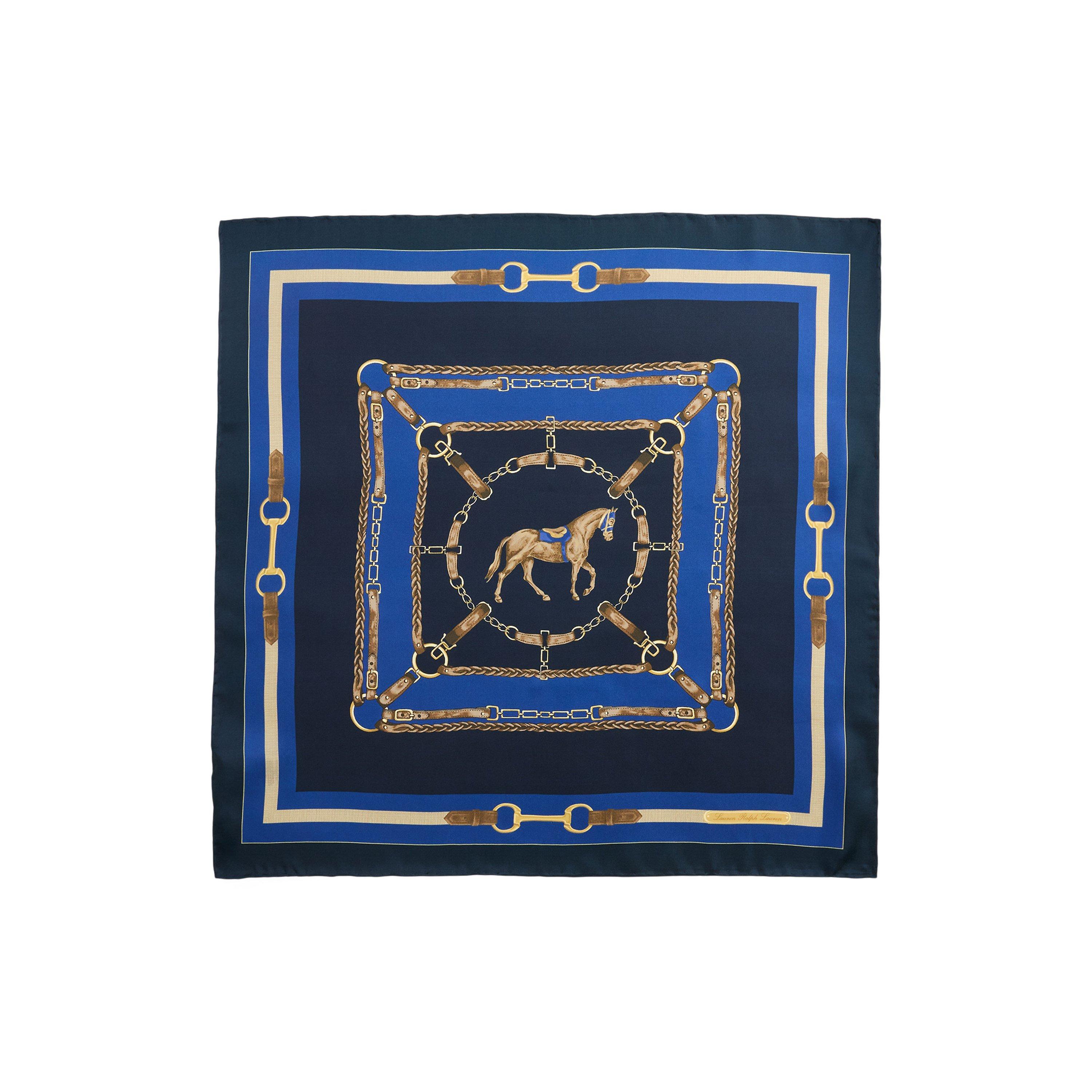 NAVY - Lauren by Ralph Lauren - Women's Leather Silk Scarf - 2