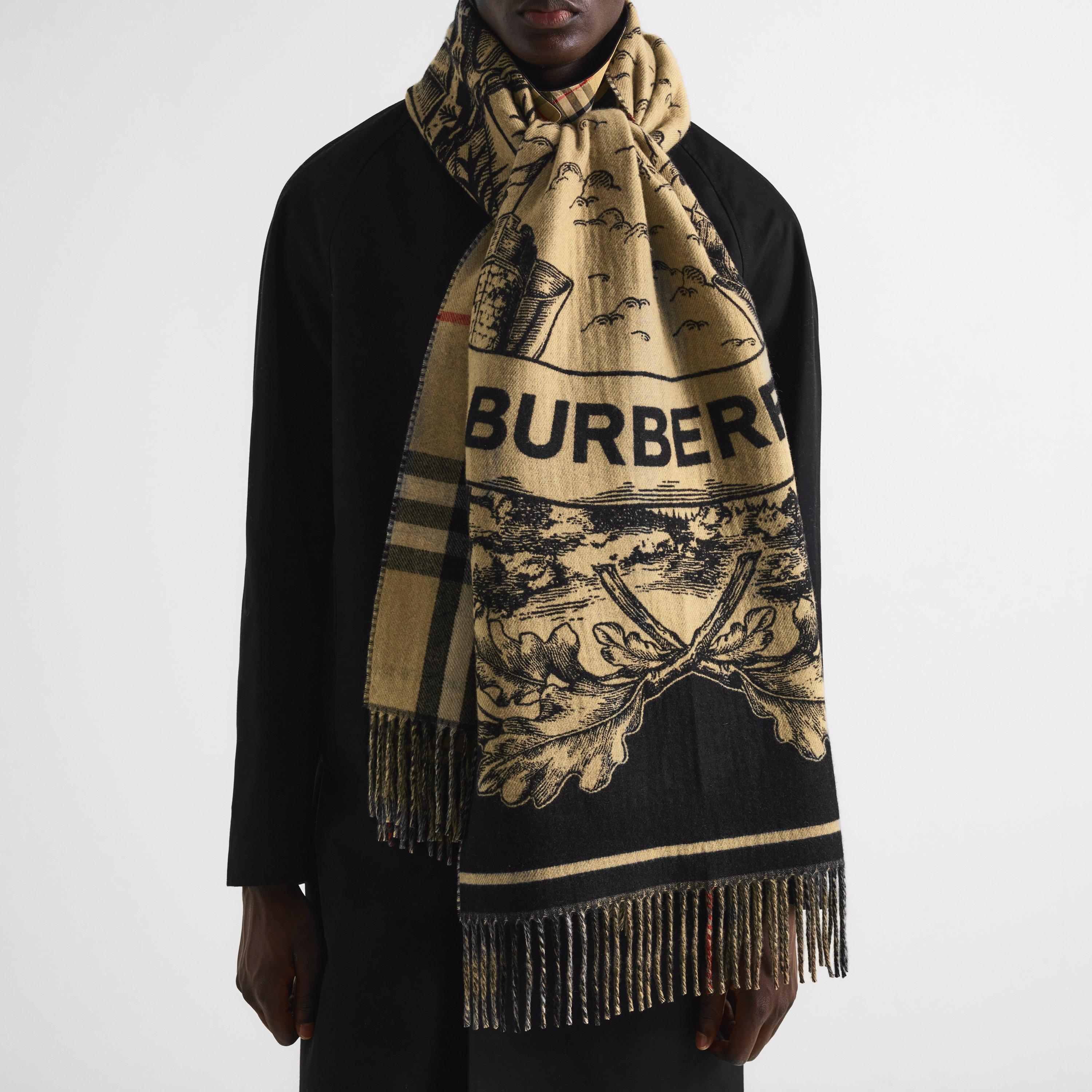 Beige - Burberry - Gallant Knight Wool Knitted Scarf - 2