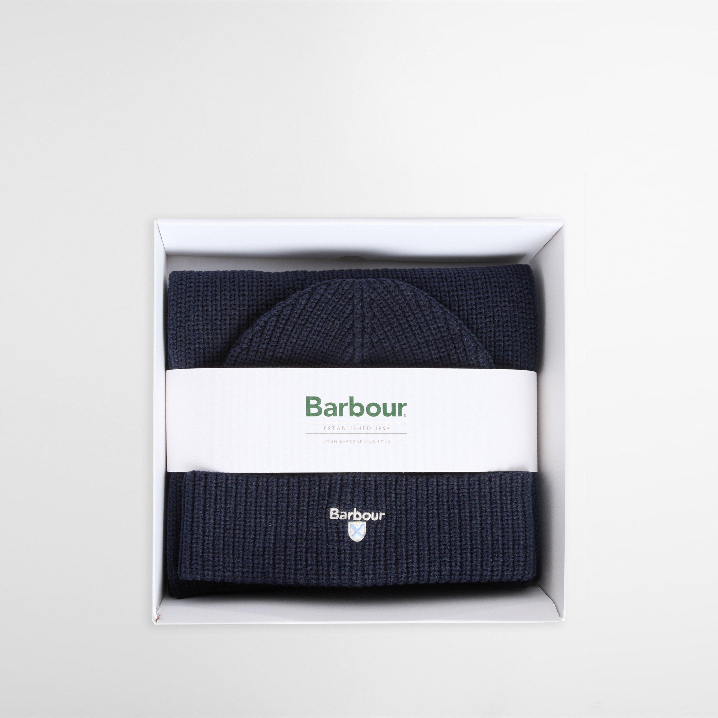 Navy - Barbour - Cascade Beanie and Scarf Gift Set - 6