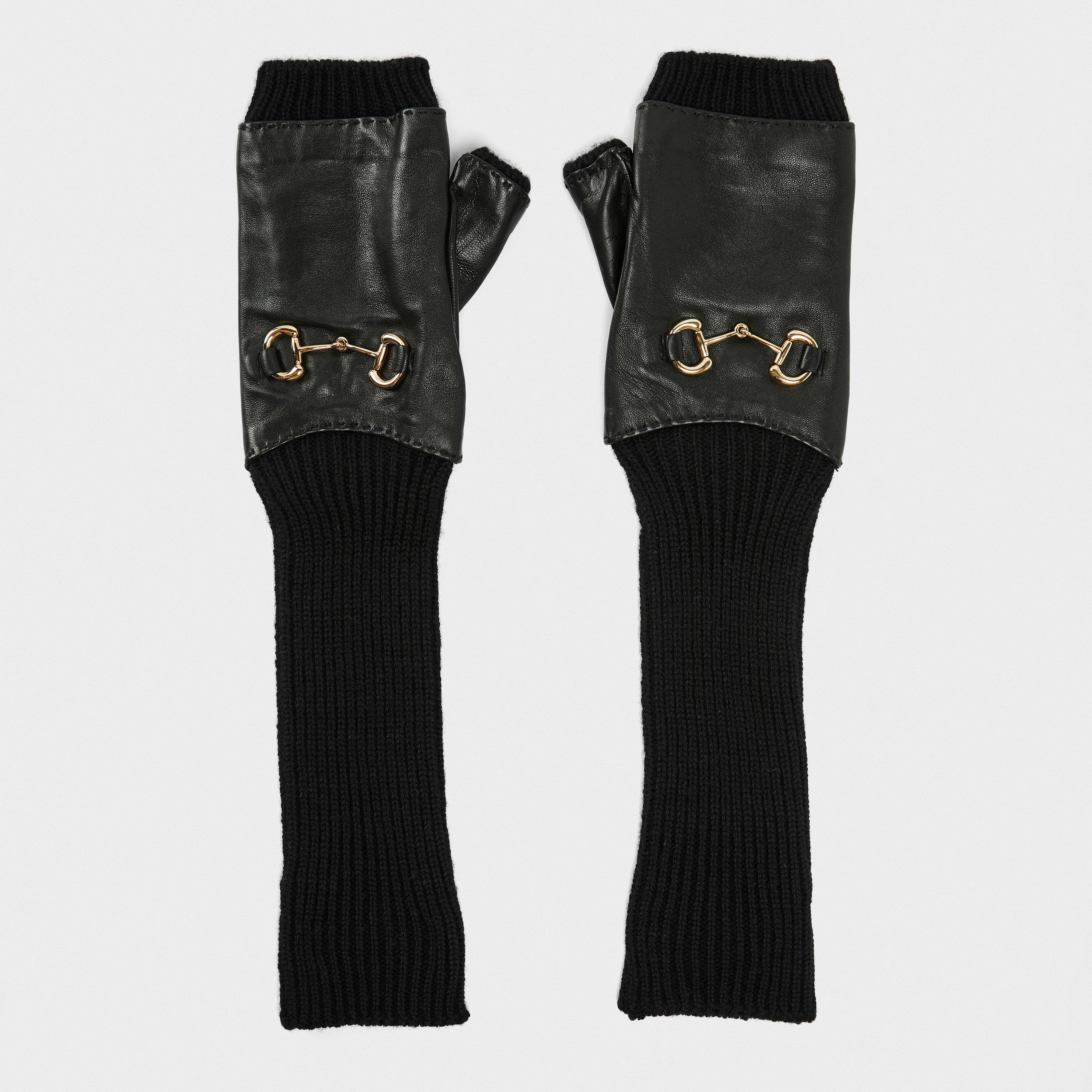 Black - Gucci - Women's Fingerless Gloves - 1