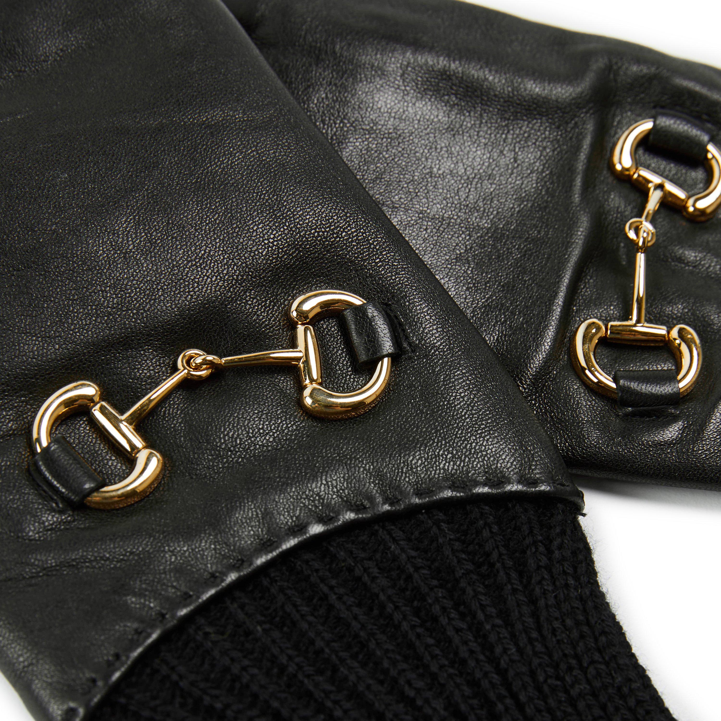 Black - Gucci - Women's Fingerless Gloves - 3