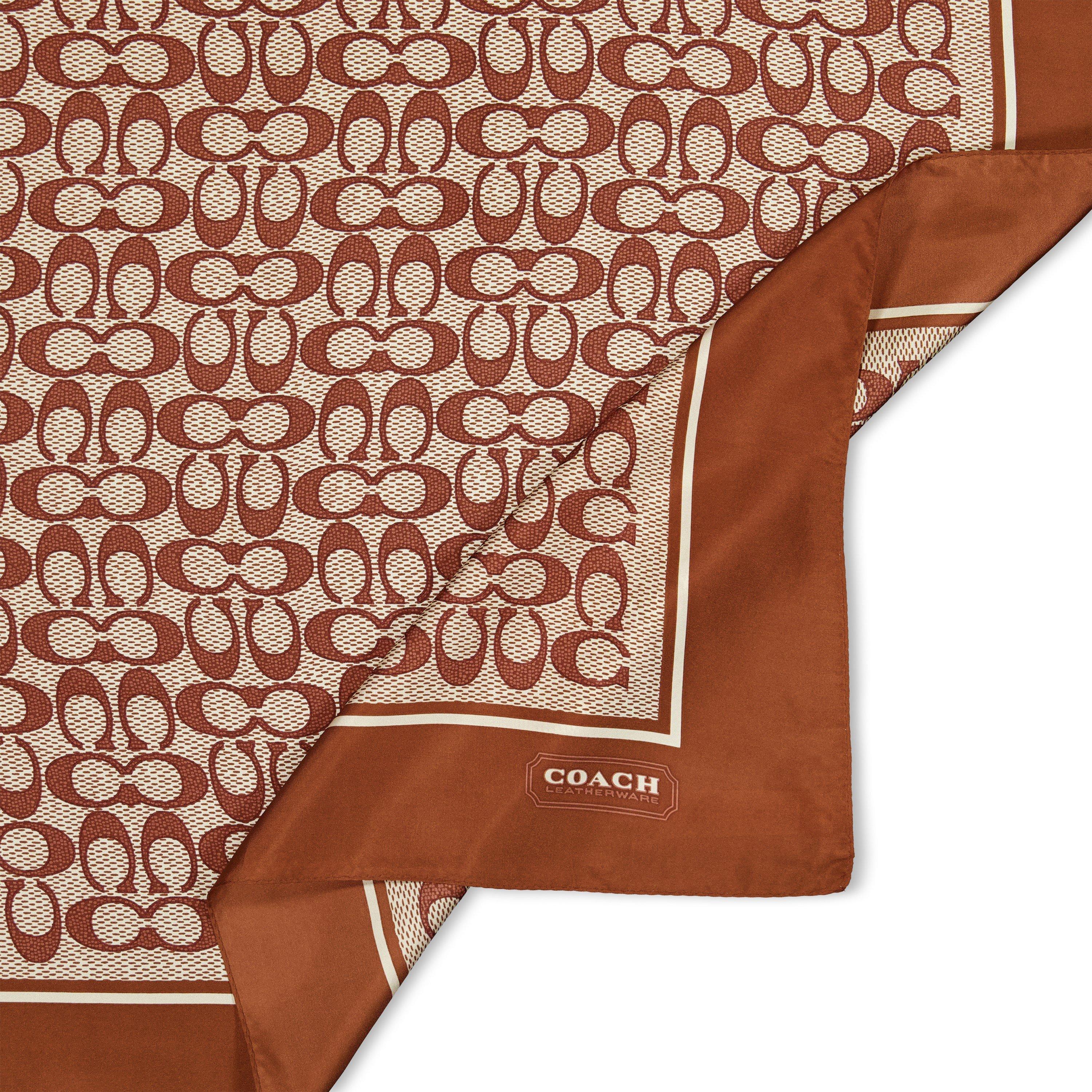 Pecan - Coach - Signature C Printed Silk Square - 5