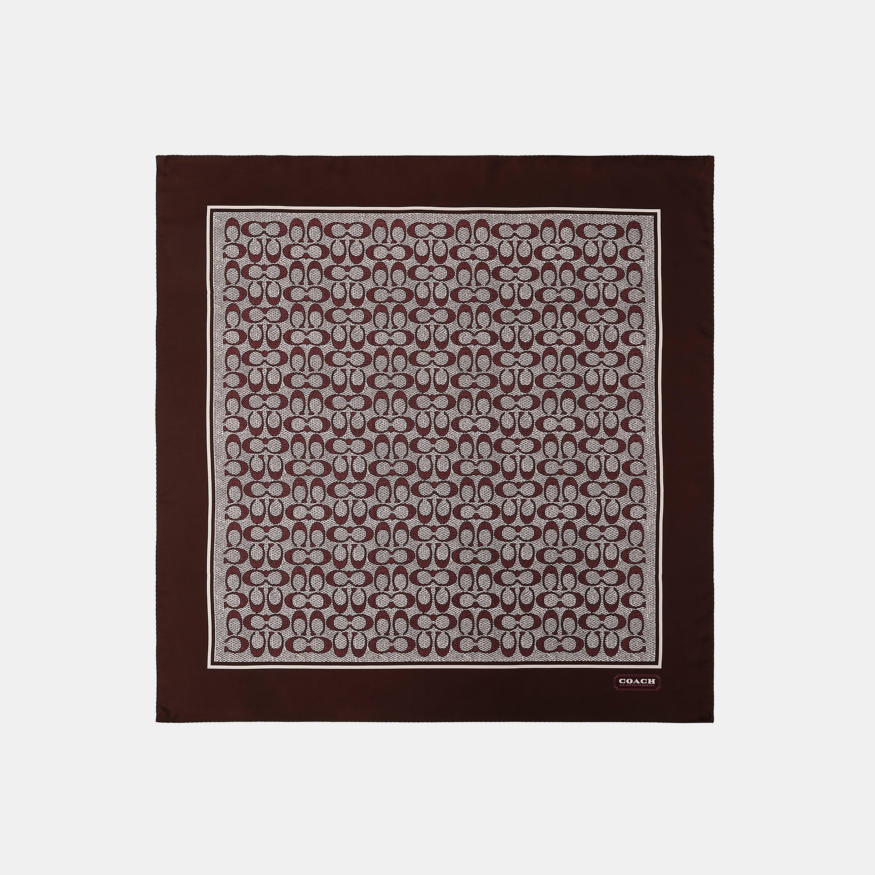 TEXTURED SIGNATURE C PRINTED SILK SQUARE