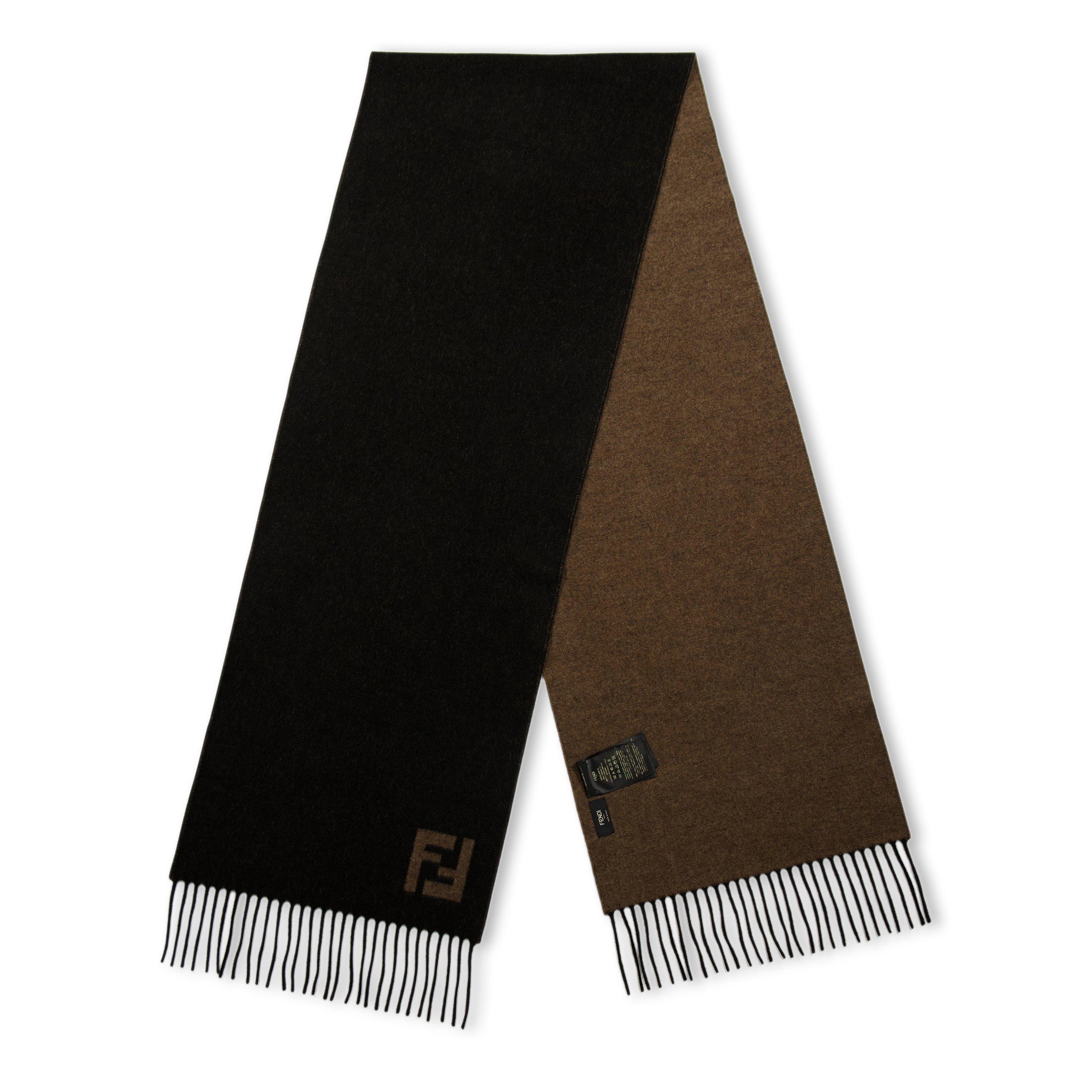 Fendi Mens FF Wool and Cashmere Scarf - Black