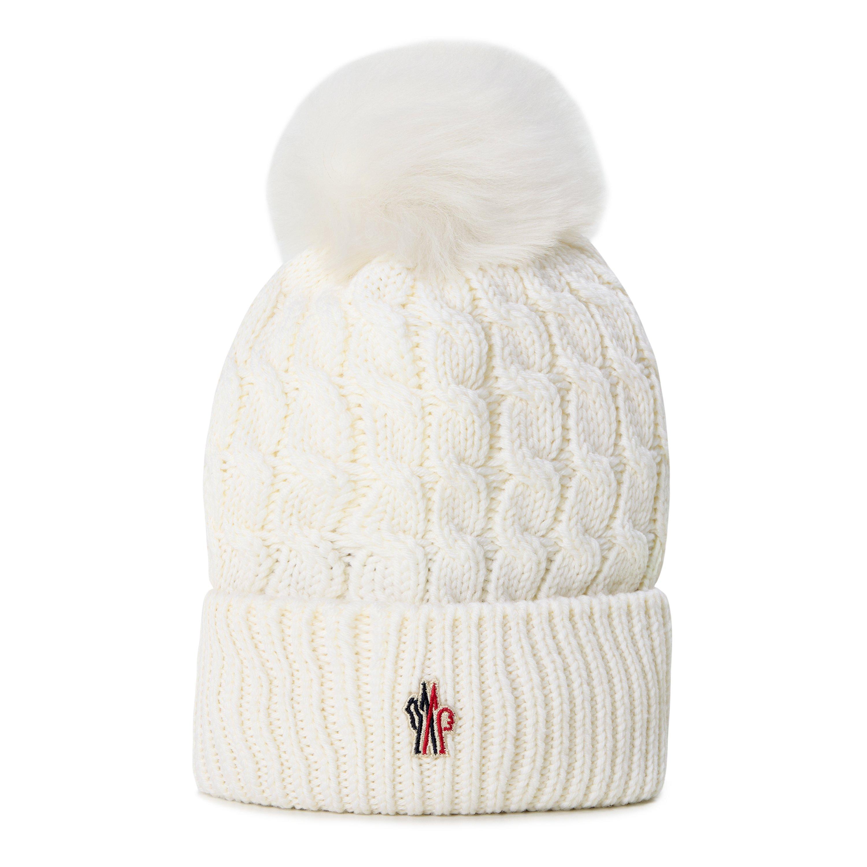 Grenoble    Wool Beanie With Pom Pom for Women in White, Moncler - Image 7