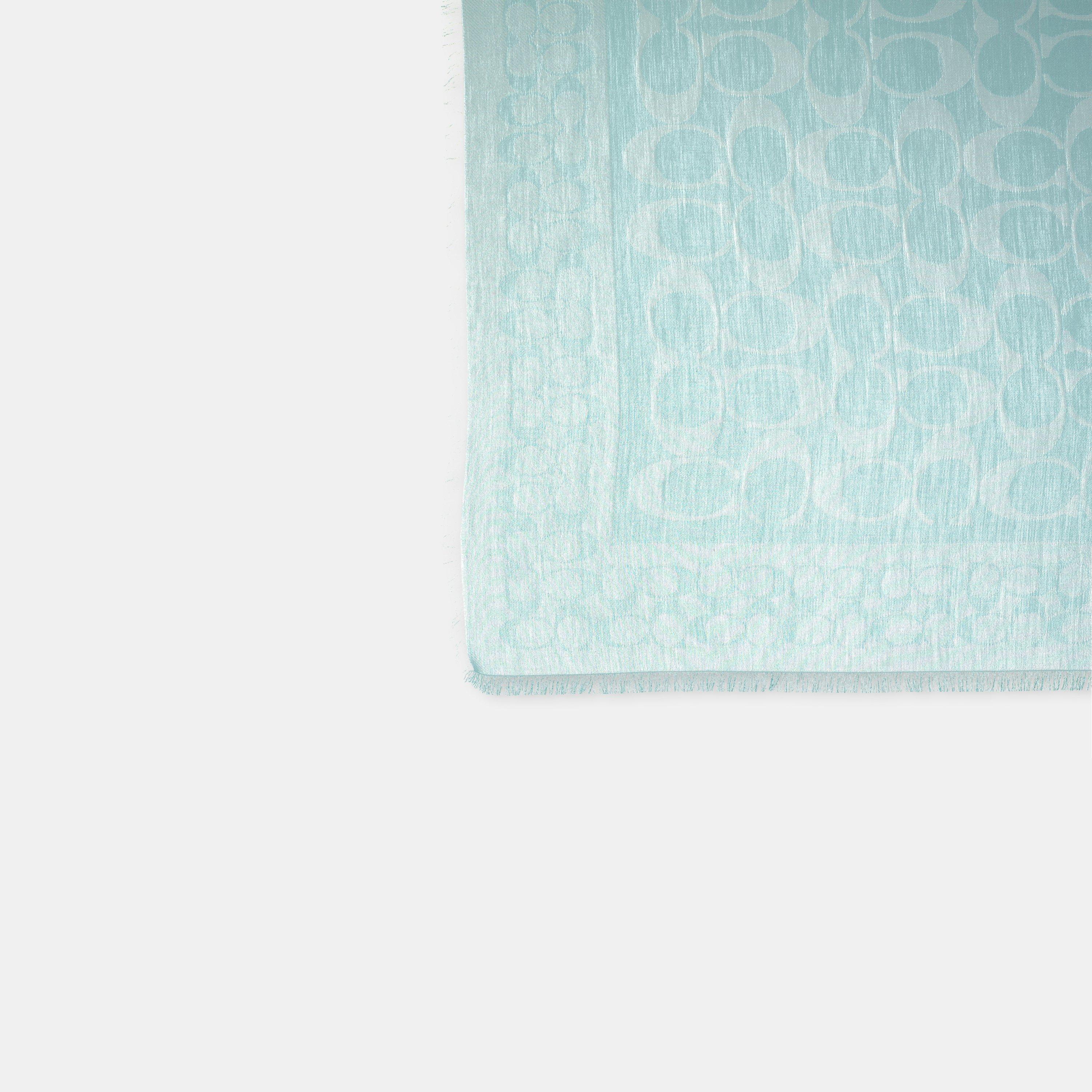 Turquoise - Coach - COACH SIGNATURE OVERSIZED SILK SQUARE - 2