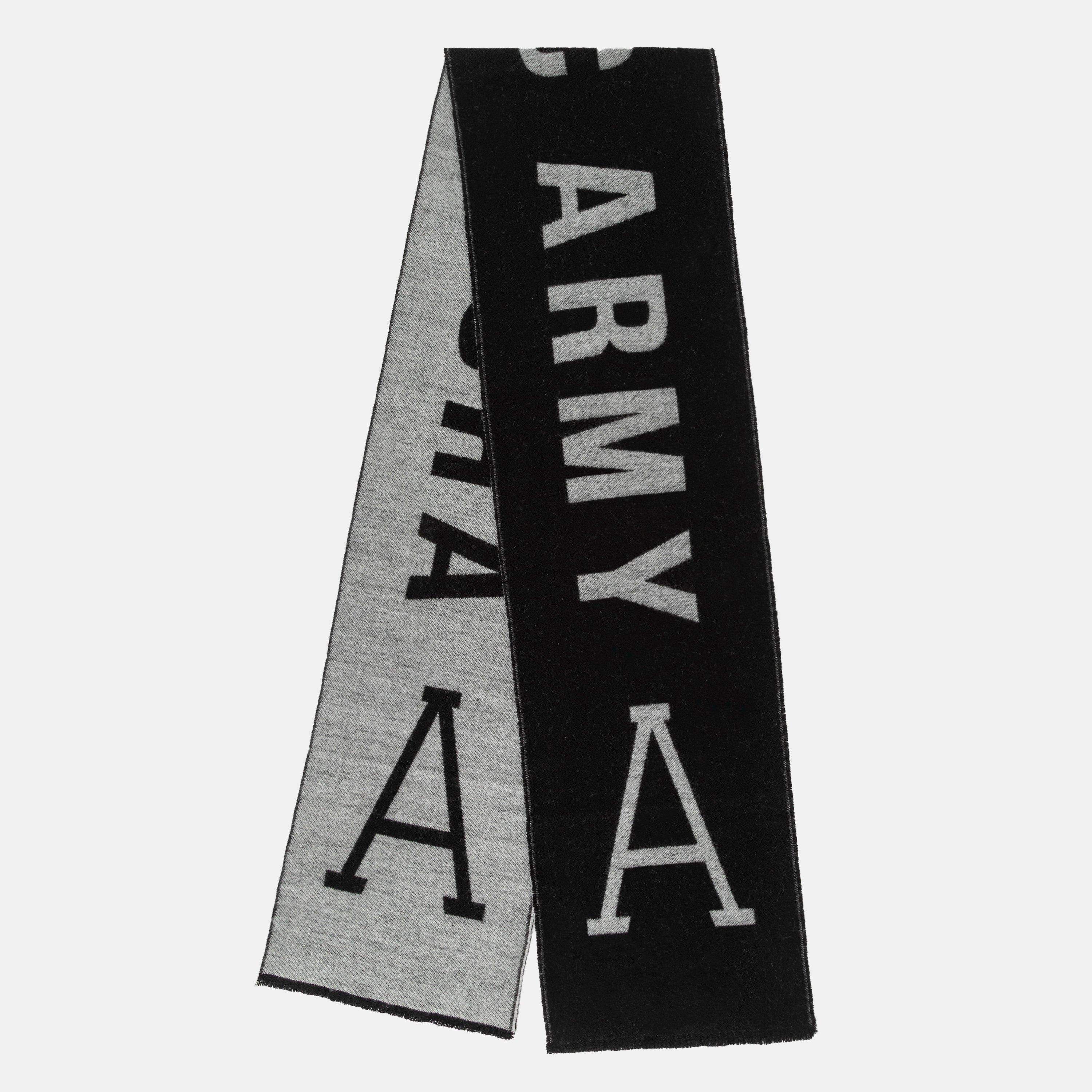 Noir/Gris - Arctic Army - Men's Winter Knitted Scarf - 1