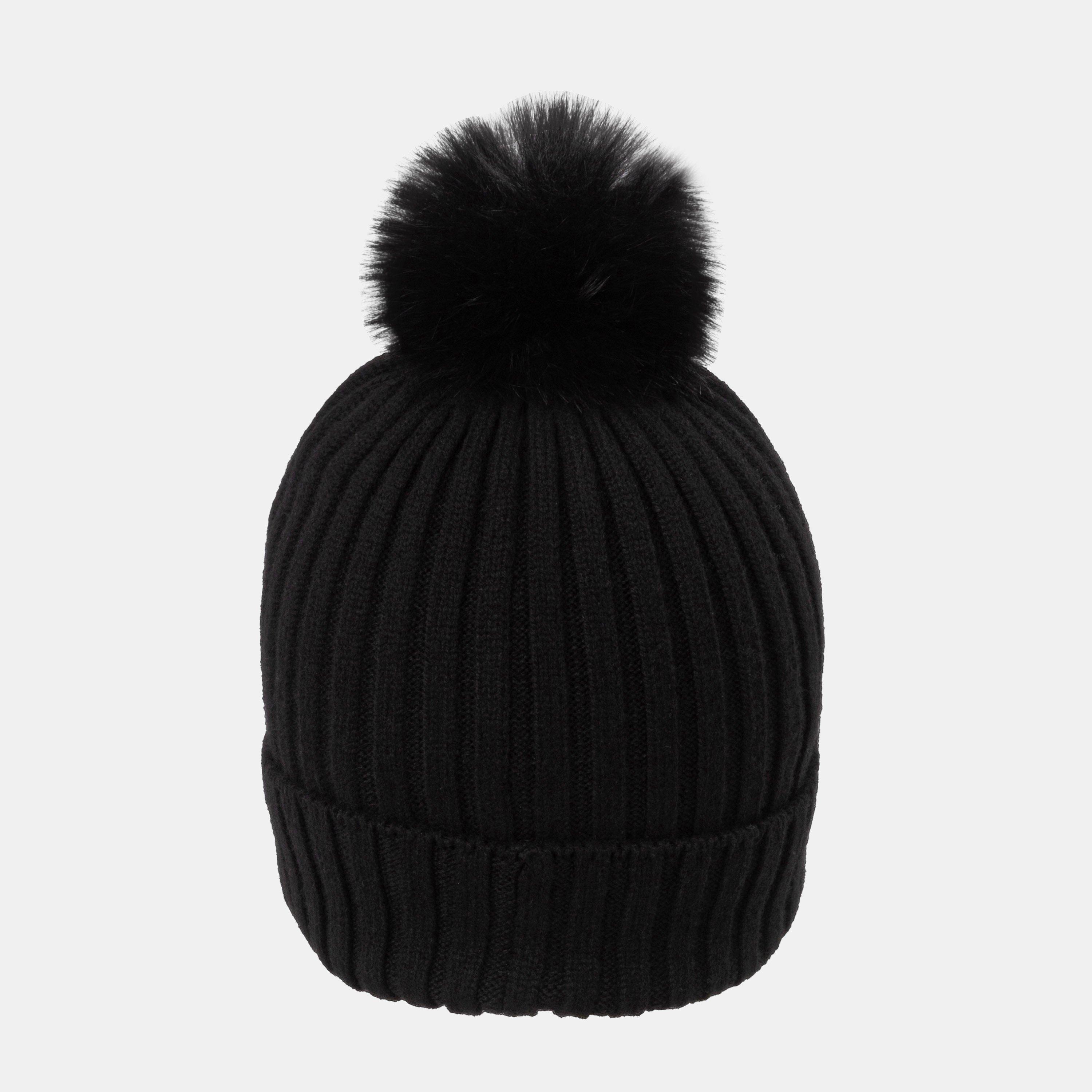 Black/Orange - Arctic Army - Women's  Bobble Hat, Cosy Ribbed Design - 4