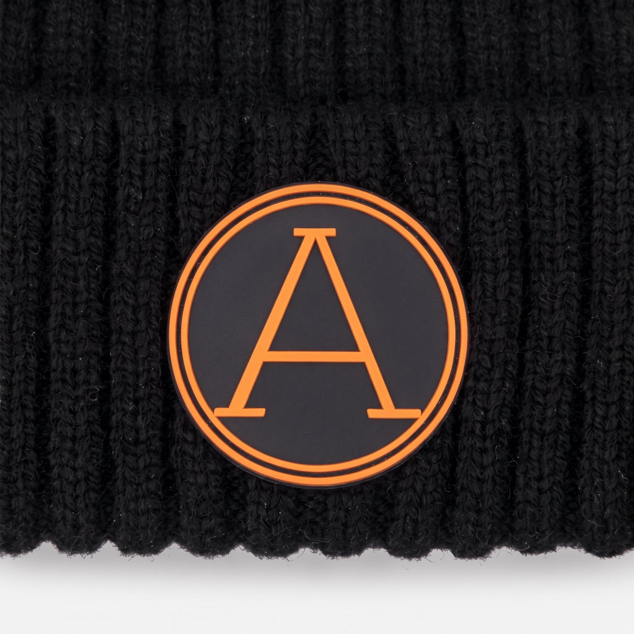 Black/Orange - Arctic Army - Womens Chunky Ribbed Bobble Hat - 3