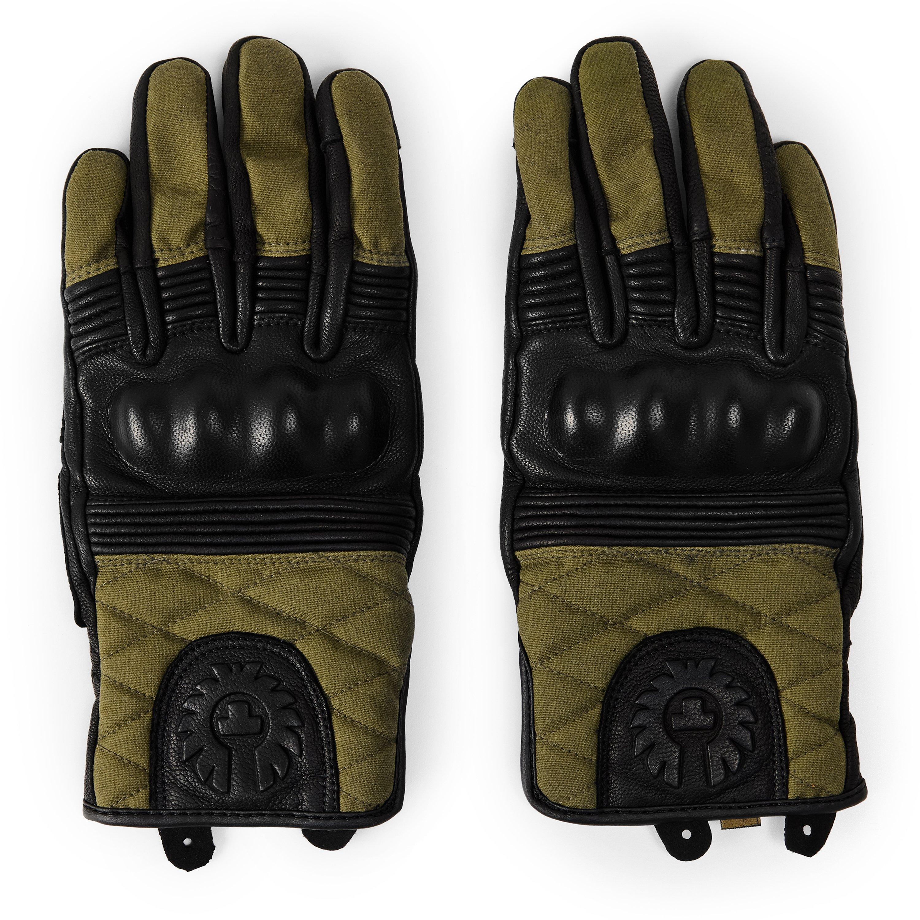 Black/Frst Grn - Belstaff - Men's Hampstead Leather Gloves - 1