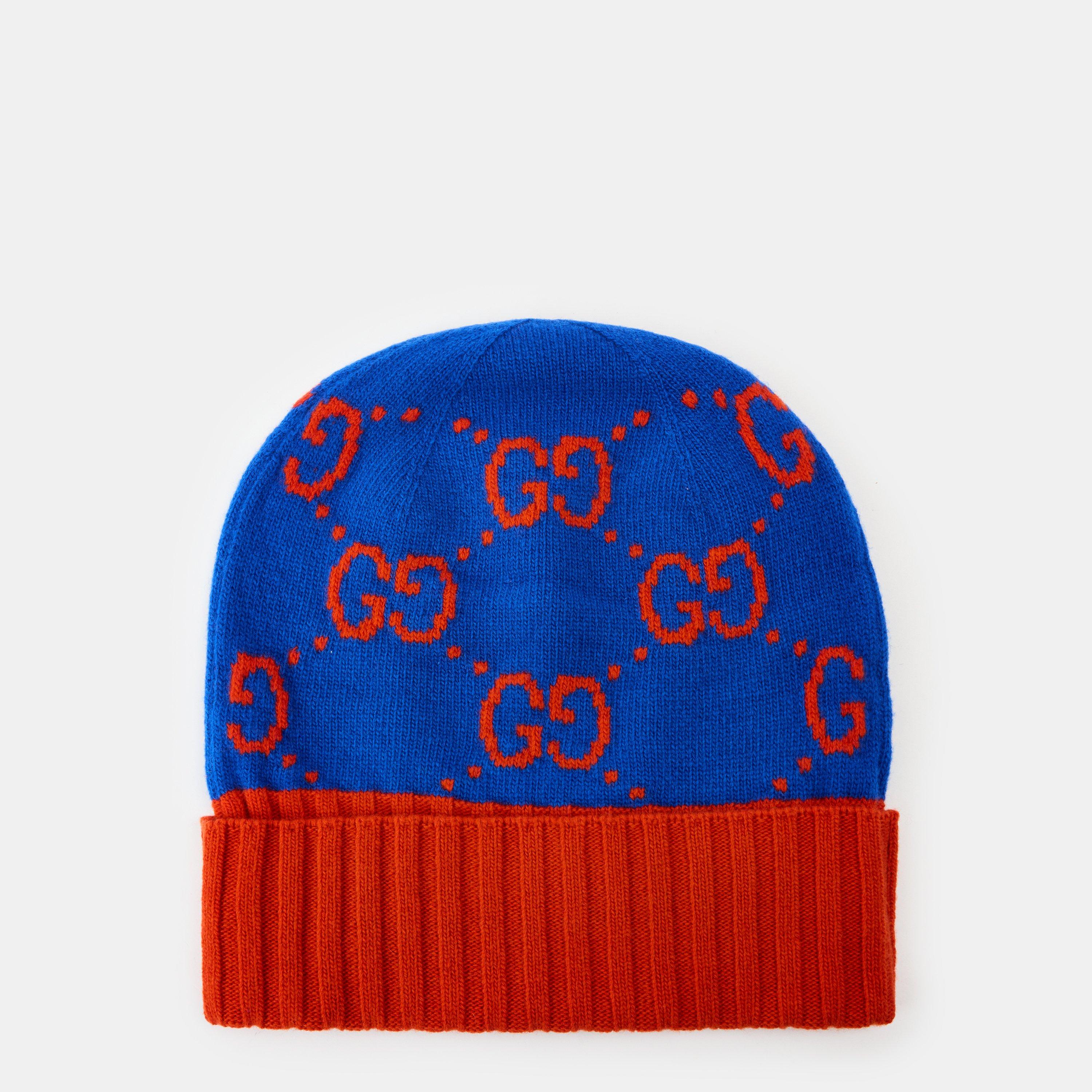 Bluette/Orange - Gucci - Women's Knitted Beanie - 2