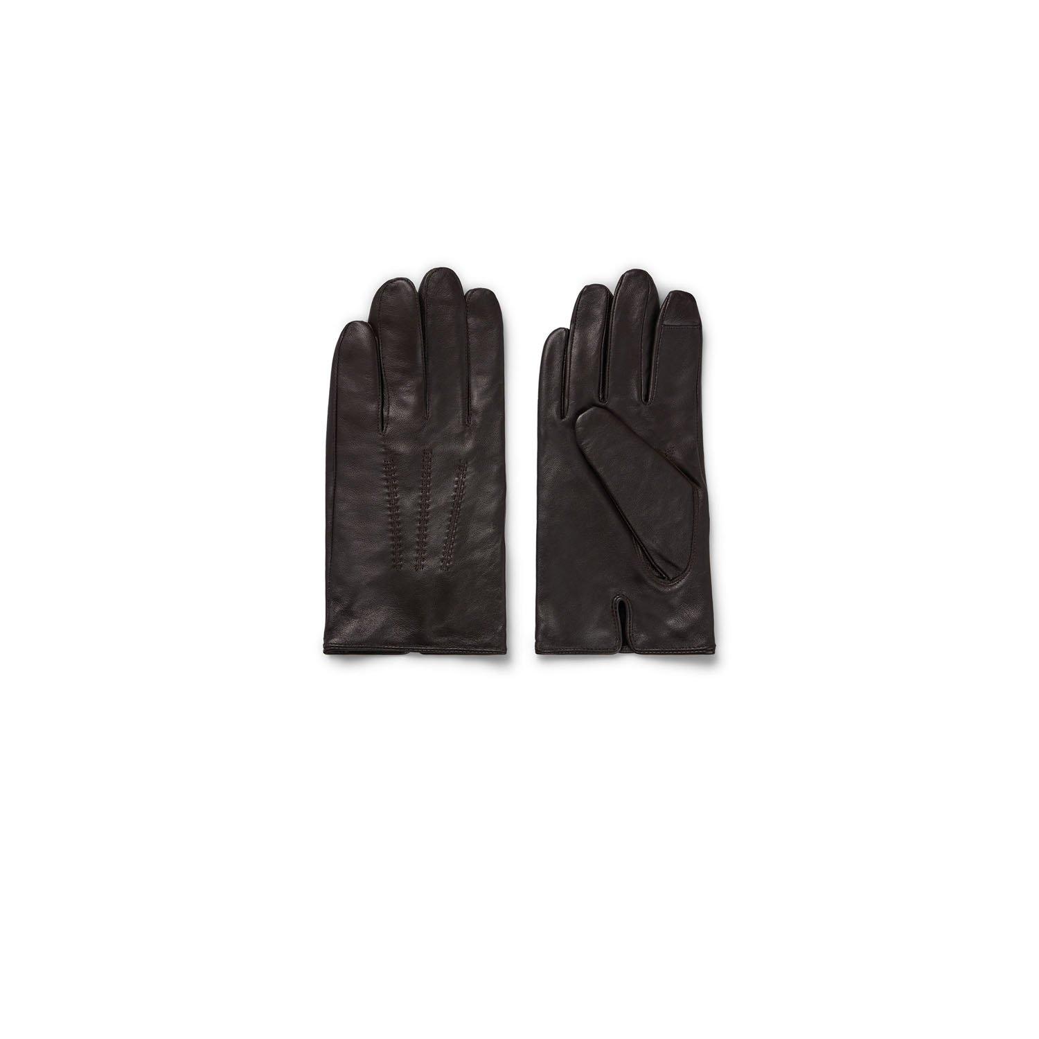 Brown - Boss - Men's Hainz Me Leather Gloves - 3