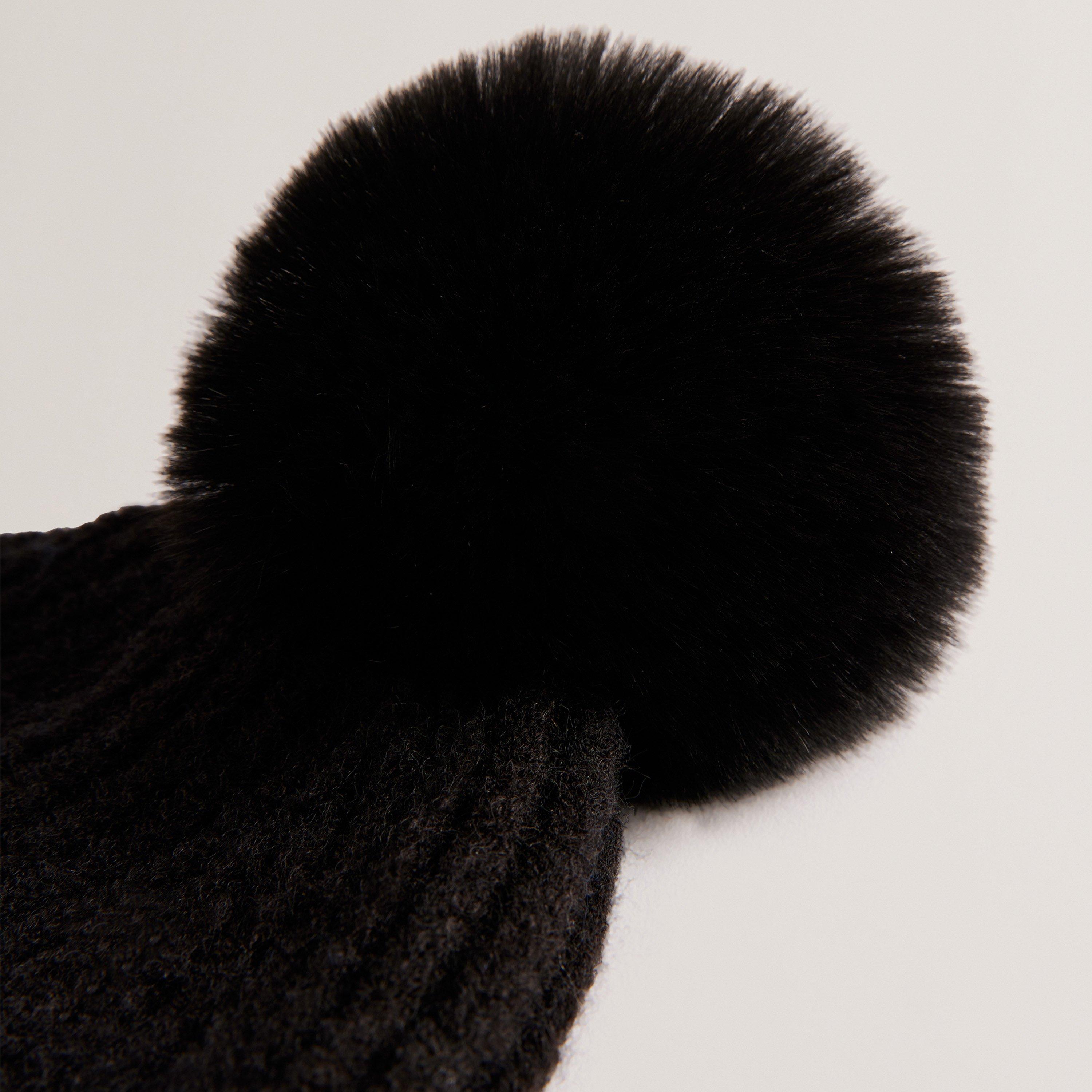 Black - Ted Baker - Ted Knit Bobble Hat Ld54 - 2