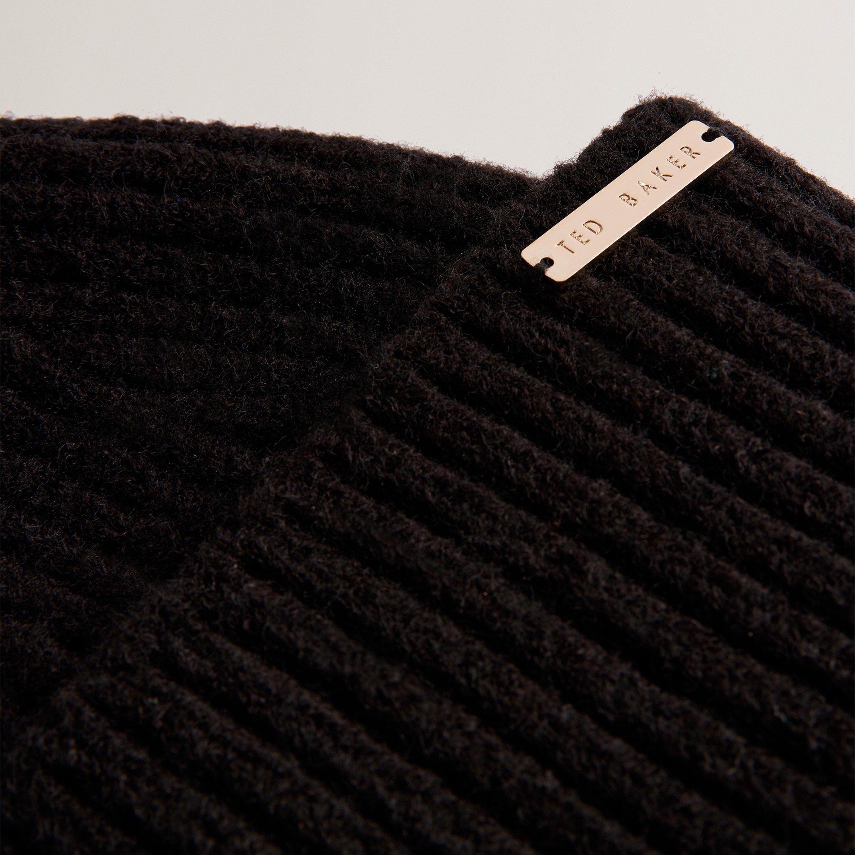 Black - Ted Baker - Ted Knit Bobble Hat Ld54 - 3