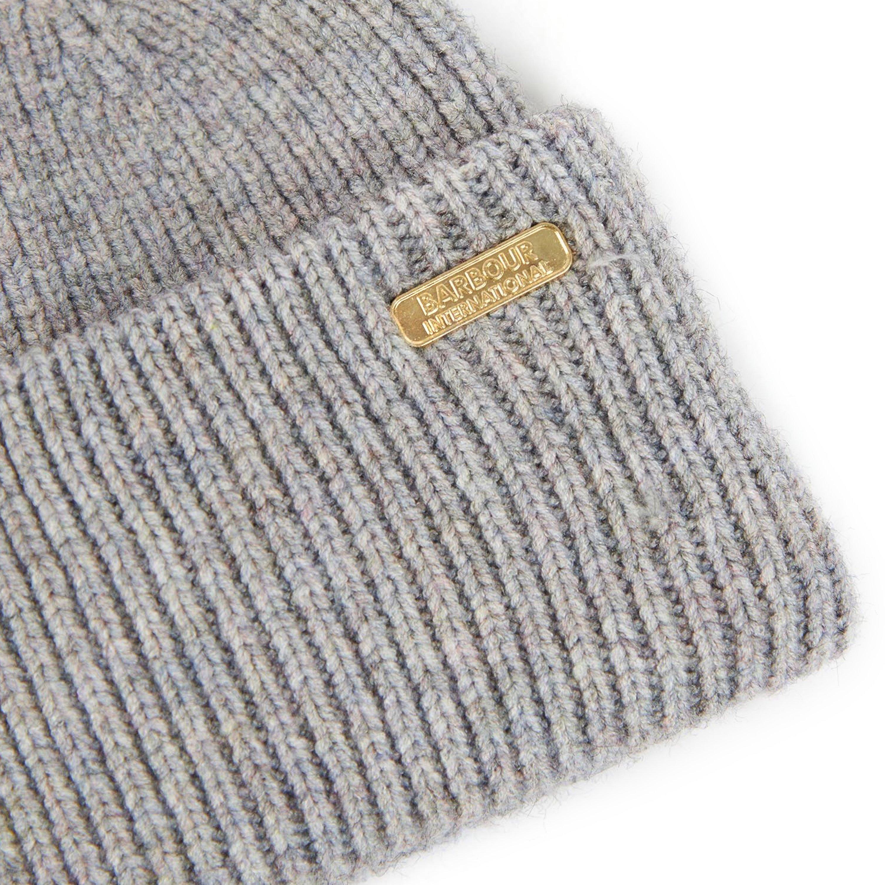 Lt Grey Marl - Barbour International - Ellen Watchcap Beanie Hat - 3