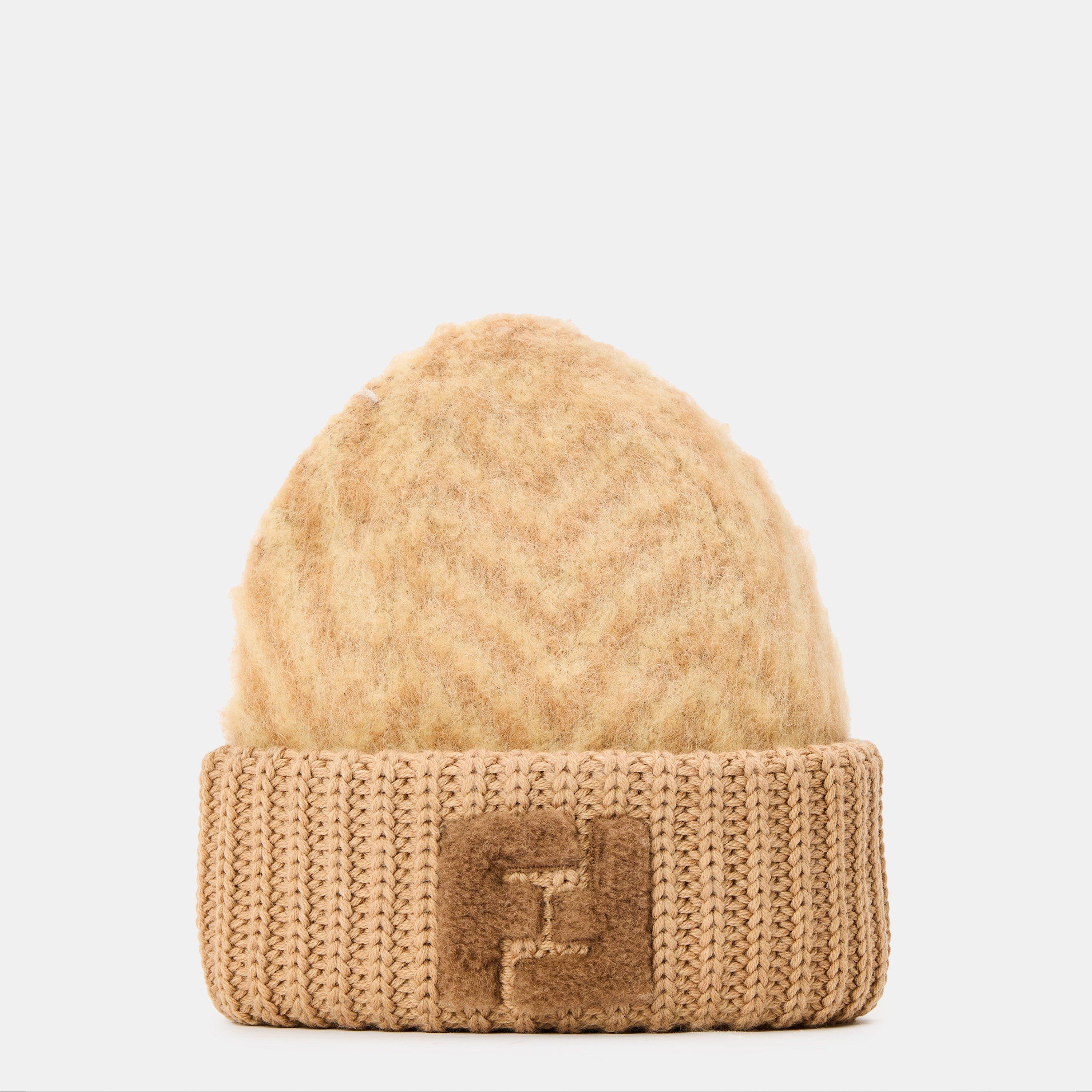 Fendi Brown Chevron alpaca hat - Camello