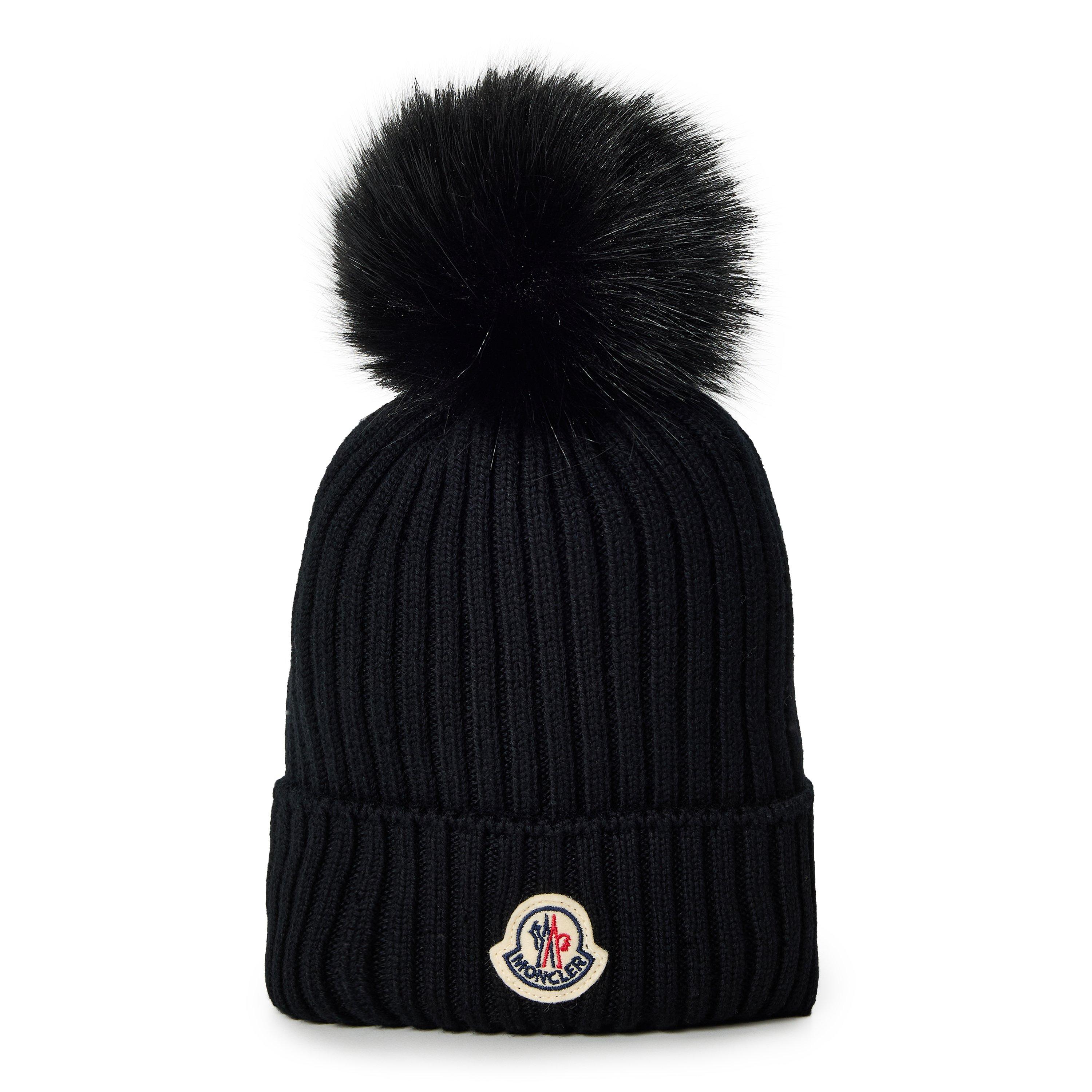 Black 999 - Moncler - Moncler Bobble Hat Jn00 - 1