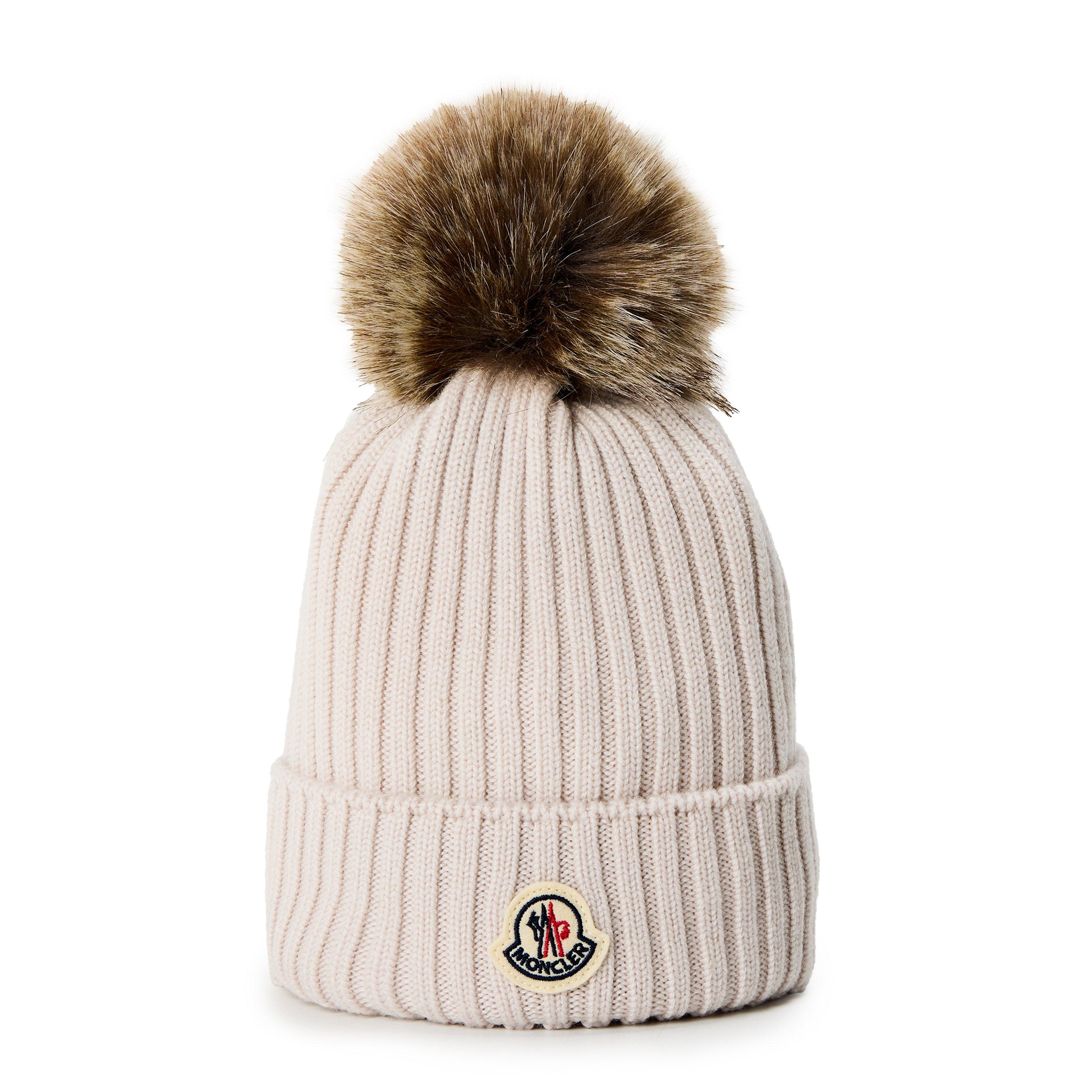 Moncler Juniors Pom Pom Wool Beanie - Pink 037 - S