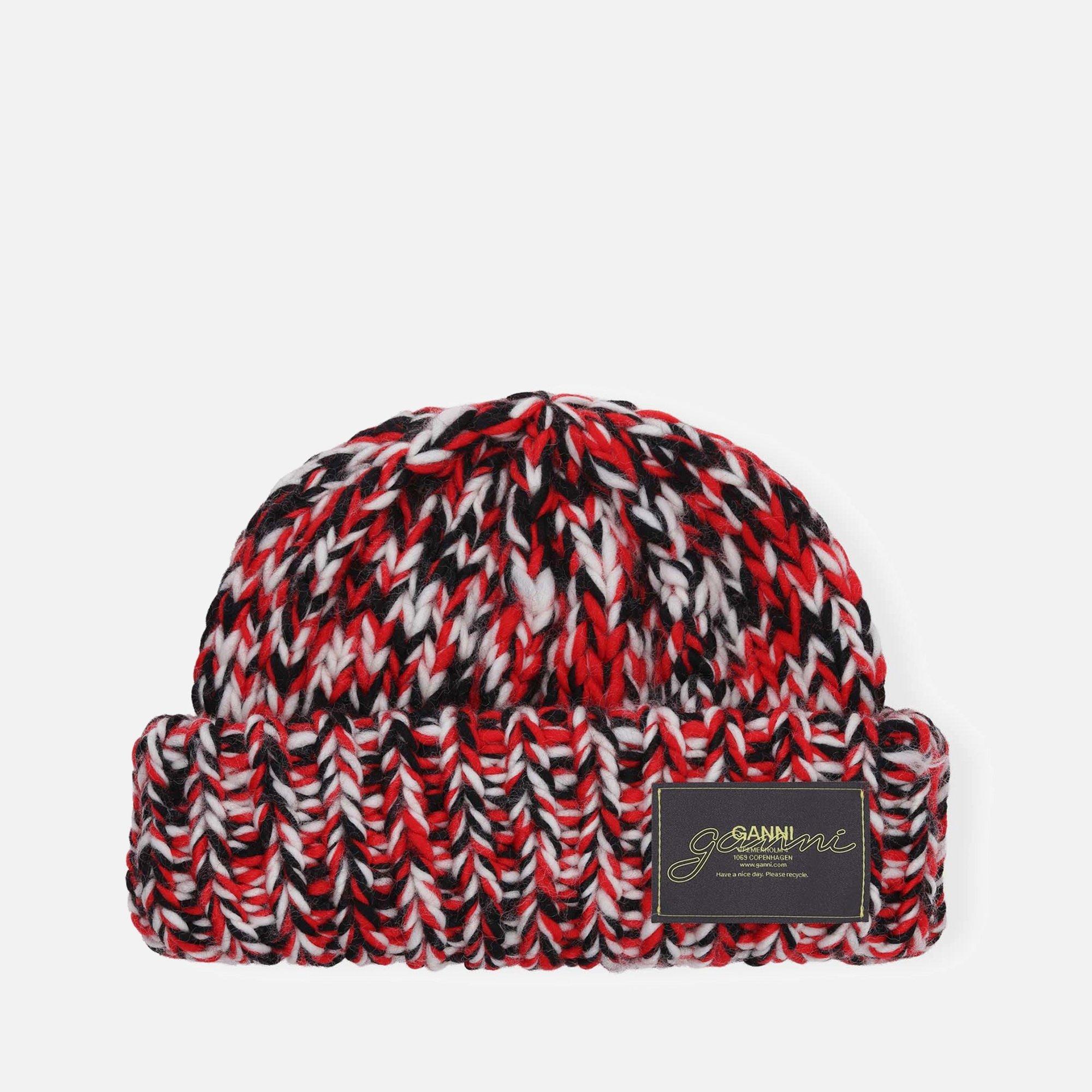 Racing Red - Ganni - Women's Knitted Beanie