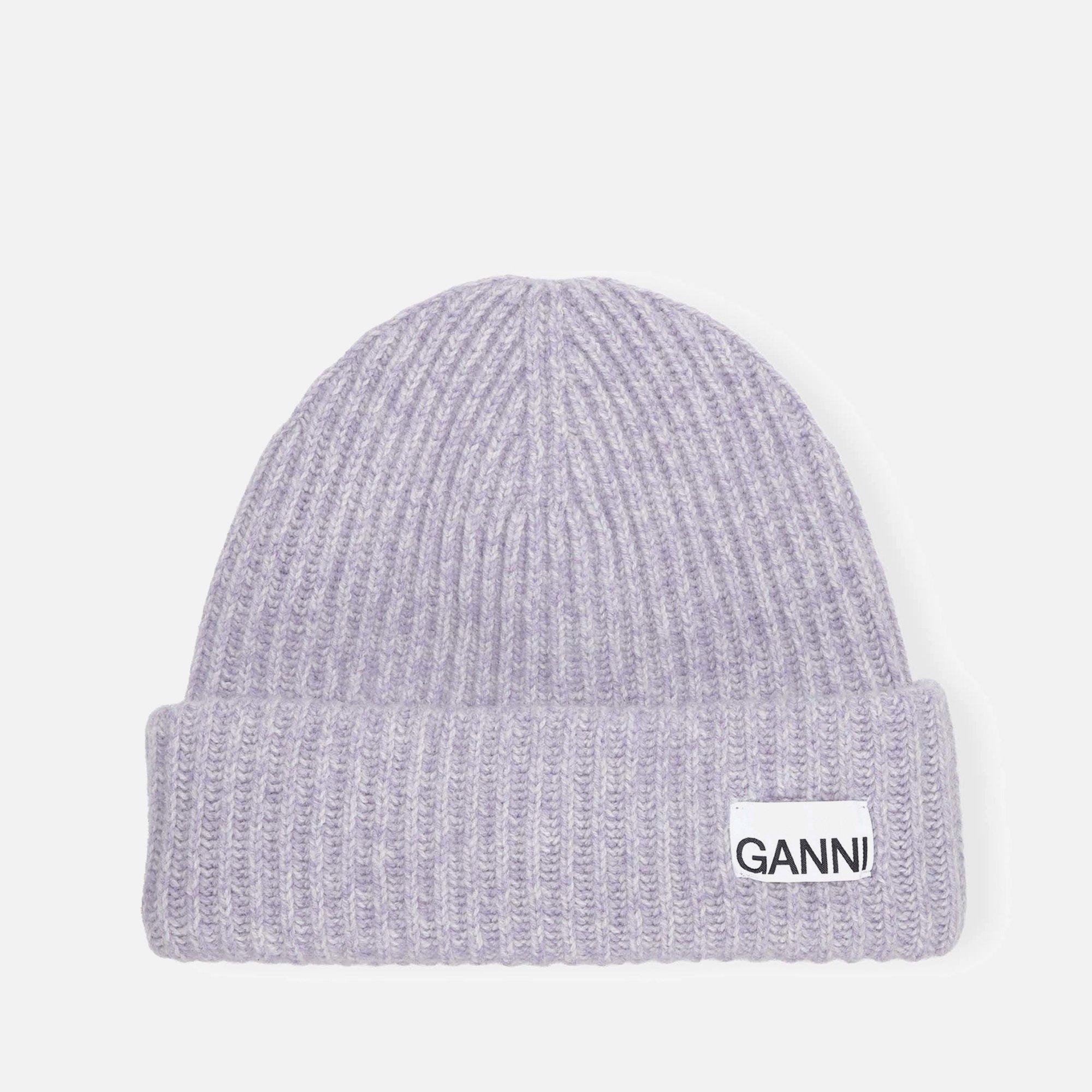 Lavender Blue - Ganni - Women's Rib Beanie
