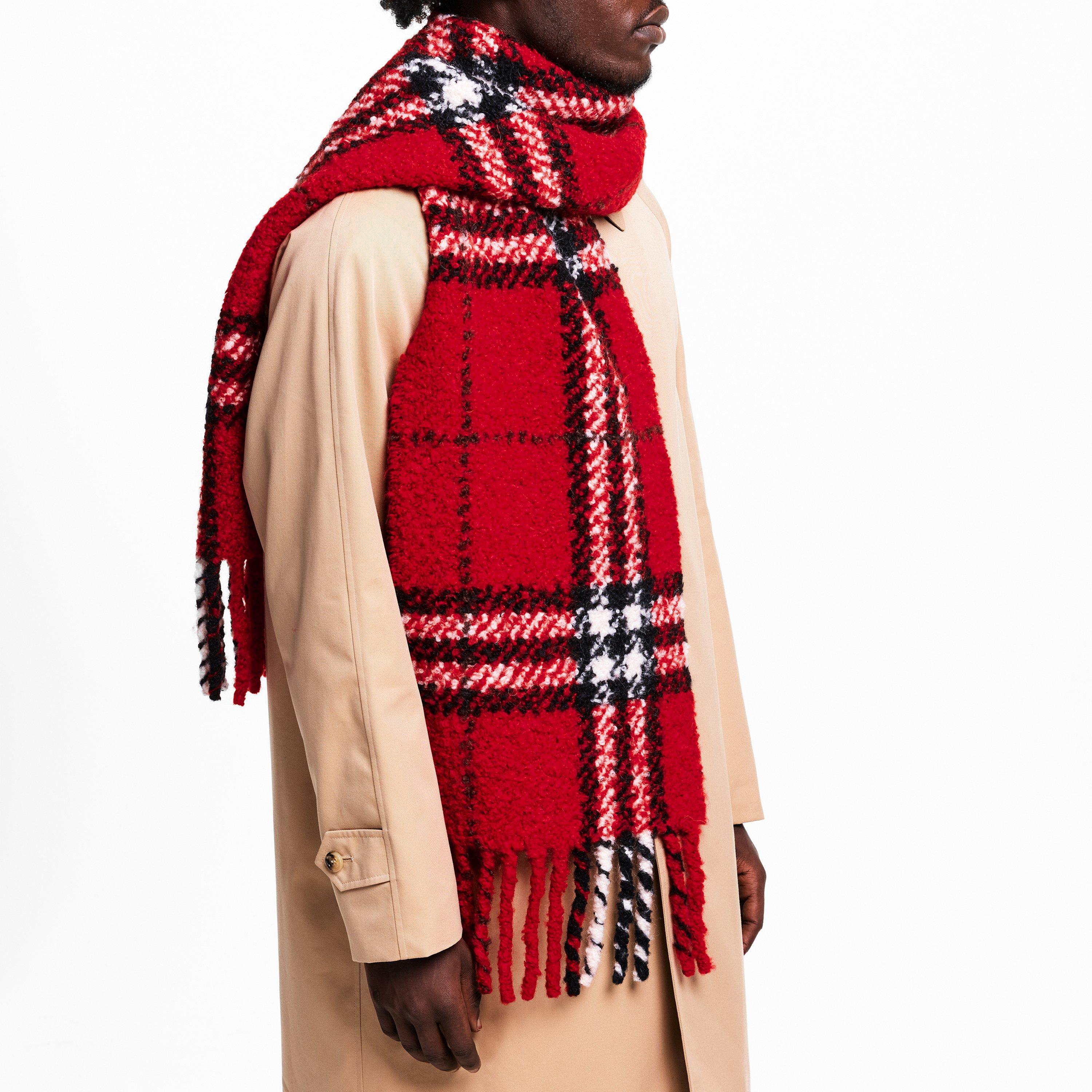 Red - Burberry - Boucle Scarf - 3