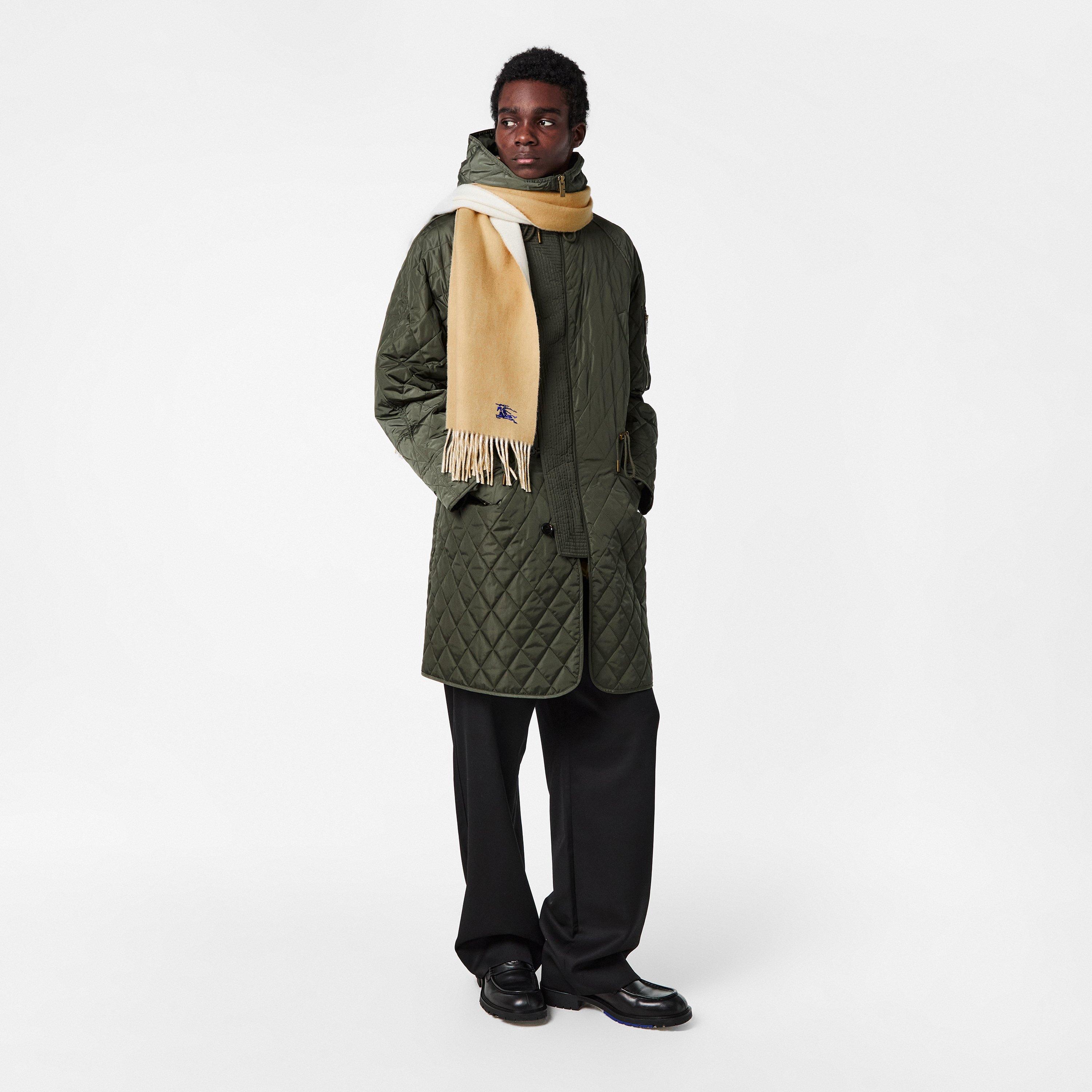 Sand/Neutral - Burberry - Burb Knight Solid Knitted Scarf - 4