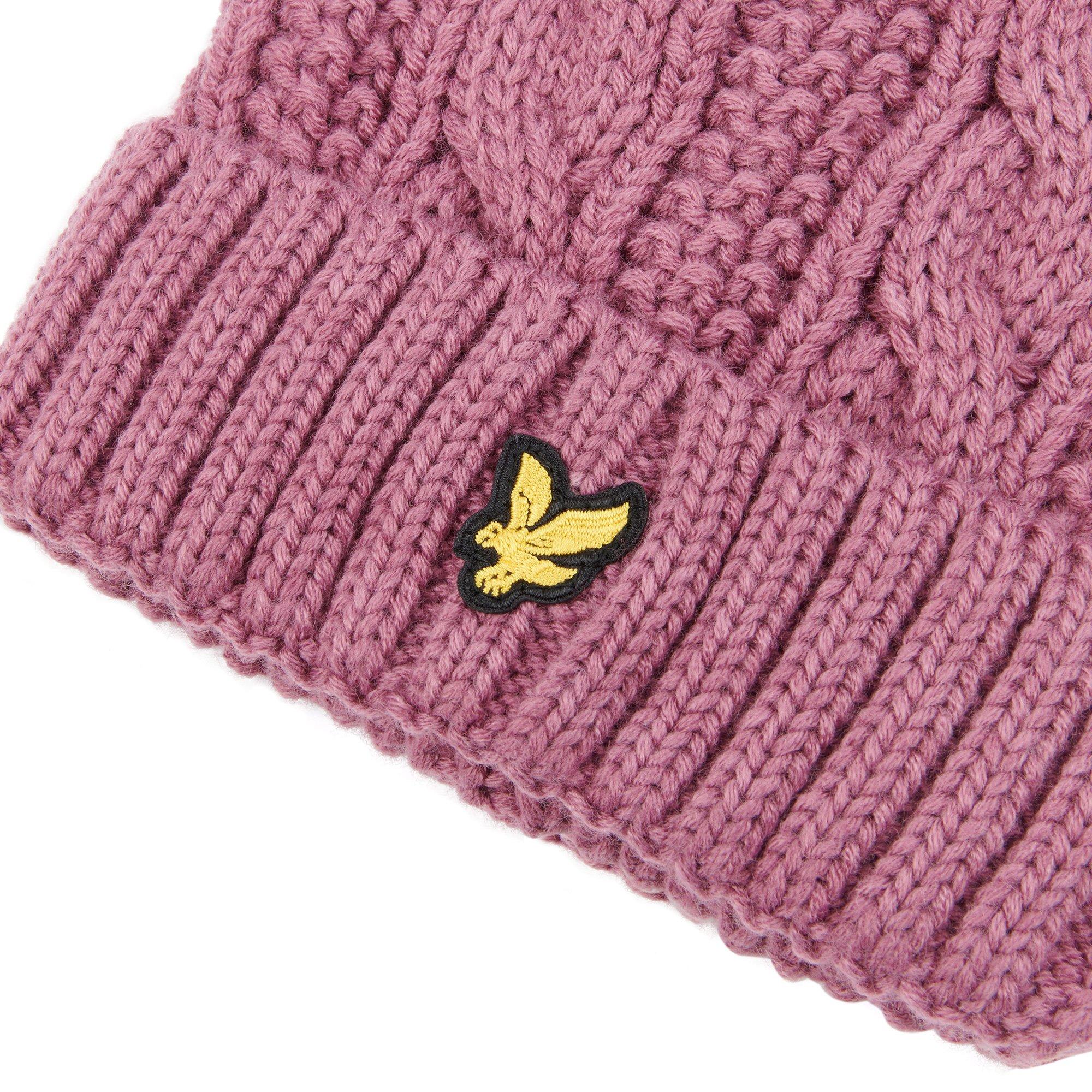 Mellow Mauve - Lyle and Scott - Kids' Pom Beanie - 3